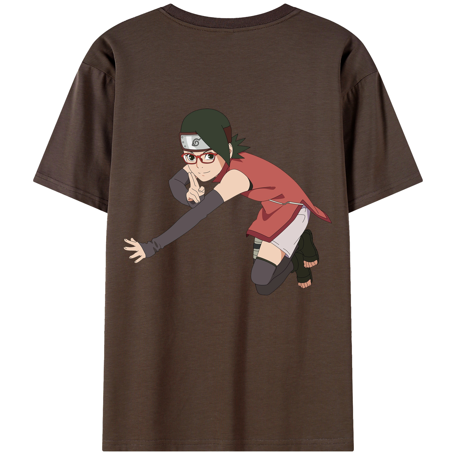 （画像用） NARUTO -ナルト- うちは サラダ Uchiha Sarada 綿100％半袖Tシャツ（背面プリント）