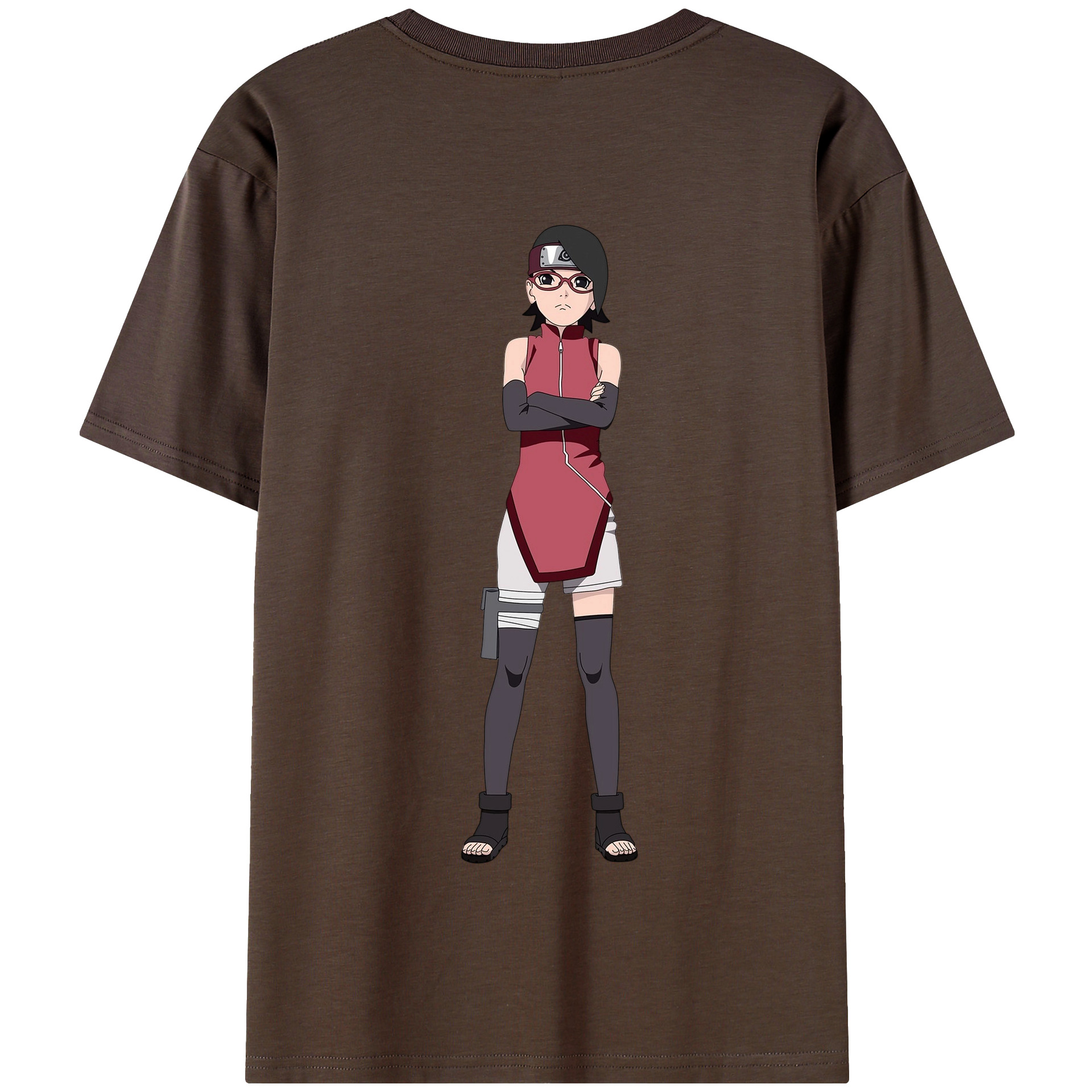 （画像用） NARUTO -ナルト- うちは サラダ Uchiha Sarada 綿100％半袖Tシャツ（背面プリント）