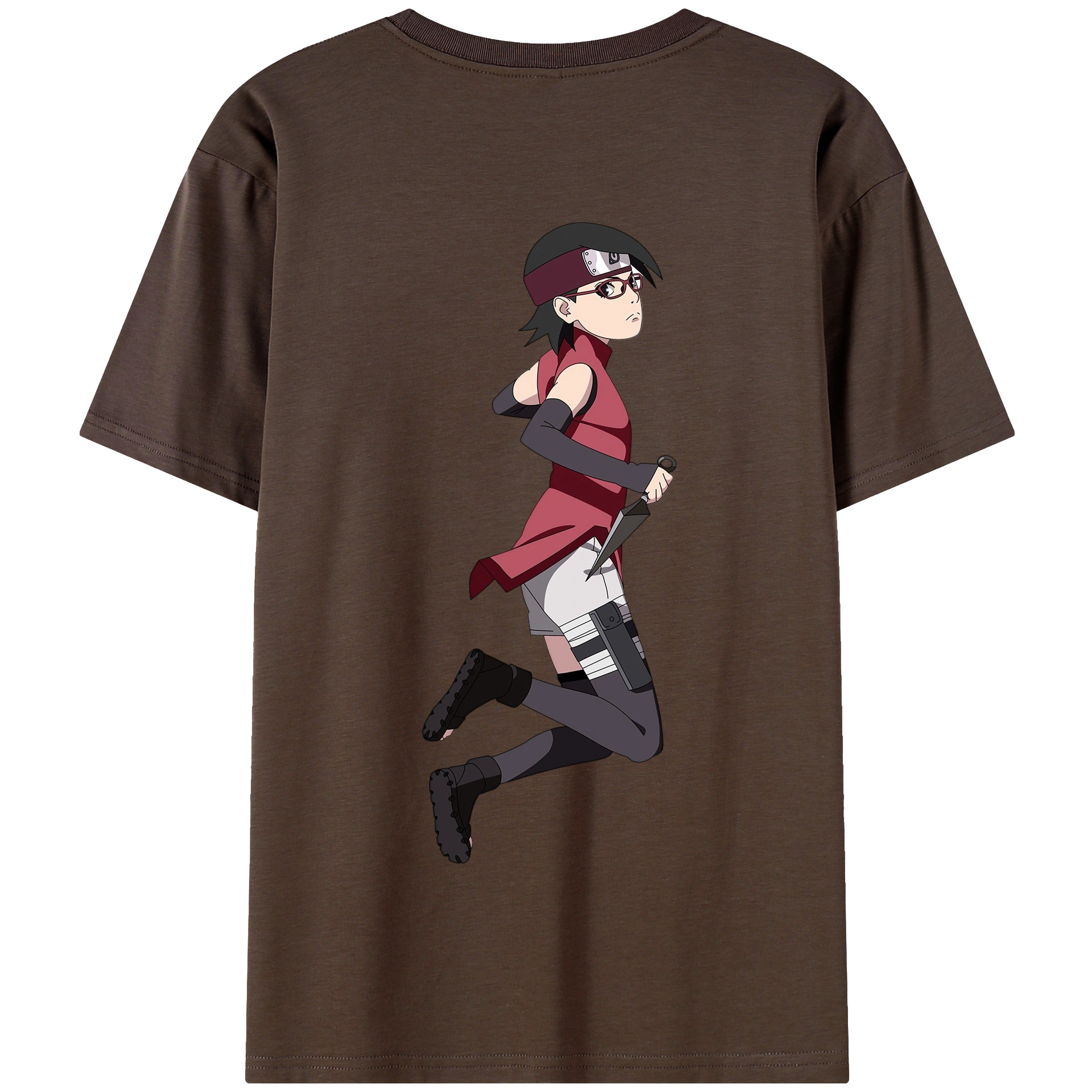 （画像用） NARUTO -ナルト- うちは サラダ Uchiha Sarada 綿100％半袖Tシャツ（背面プリント）