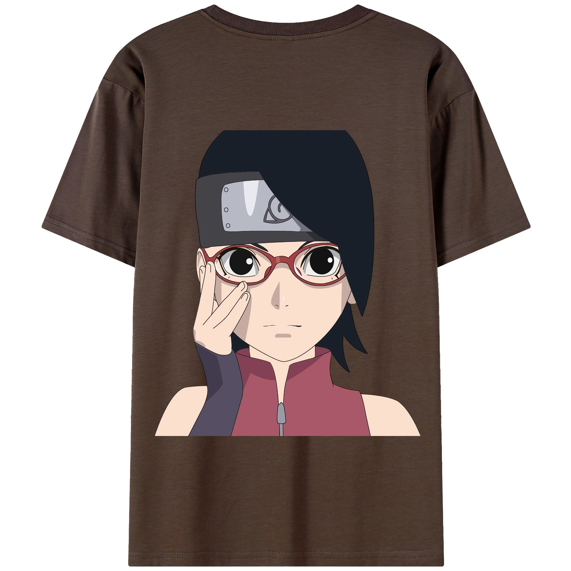 （画像用） NARUTO -ナルト- うちは サラダ Uchiha Sarada 綿100％半袖Tシャツ（背面プリント）