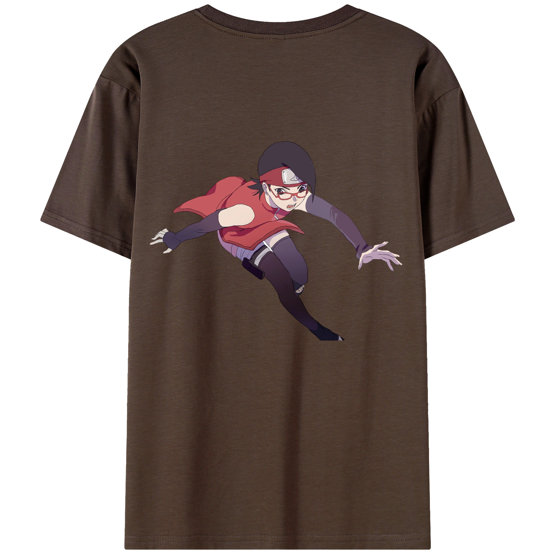 （画像用） NARUTO -ナルト- うちは サラダ Uchiha Sarada 綿100％半袖Tシャツ（背面プリント）