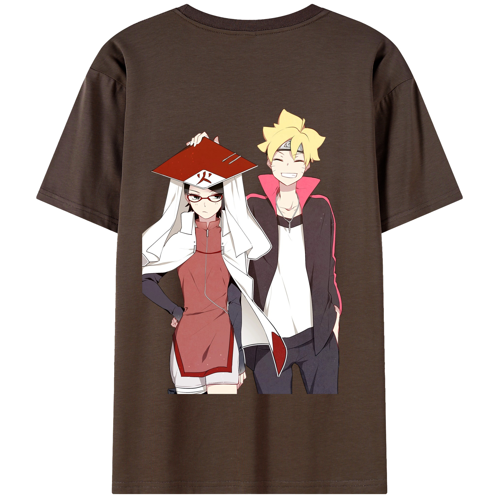 （画像用） NARUTO -ナルト- うちは サラダ Uchiha Sarada 綿100％半袖Tシャツ（背面プリント）