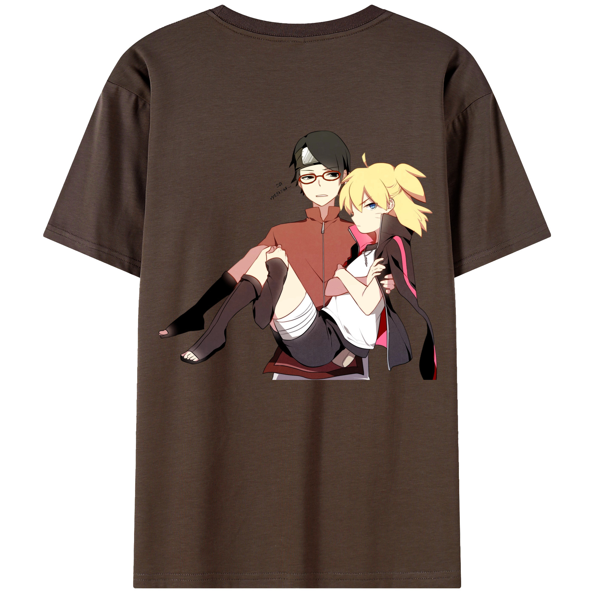 （画像用） NARUTO -ナルト- うちは サラダ Uchiha Sarada 綿100％半袖Tシャツ（背面プリント）