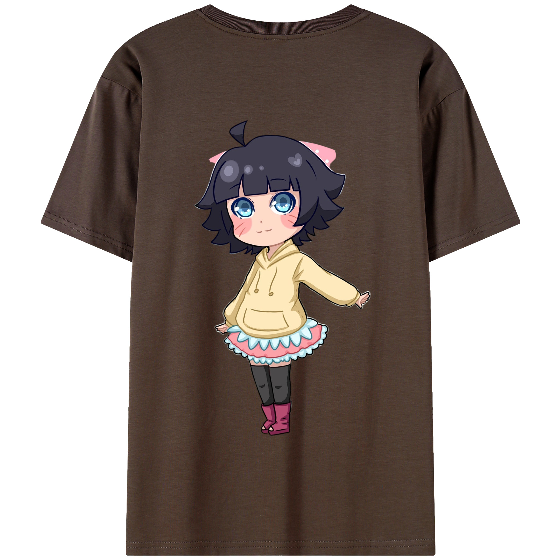 （画像用） NARUTO -ナルト- うずまき ヒマワリ Uzumaki Himawari 綿100％半袖Tシャツ（背面プリント）