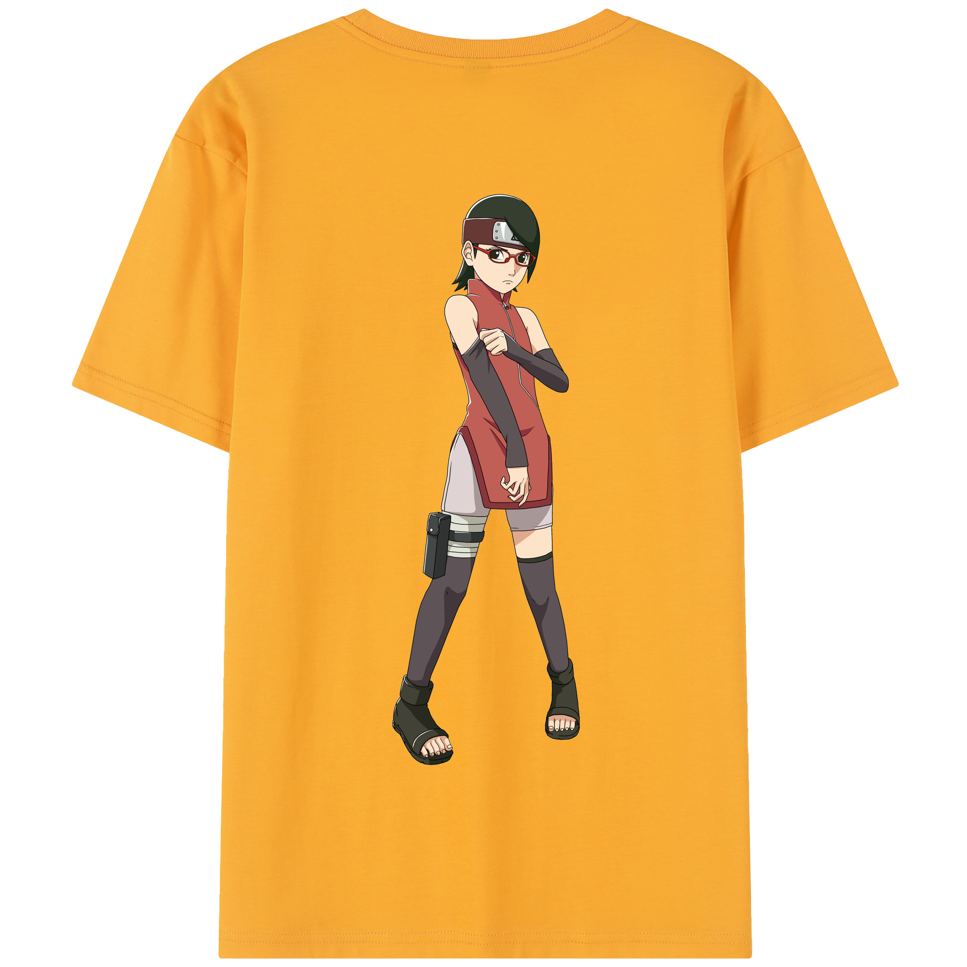 （画像用） NARUTO -ナルト- うちは サラダ Uchiha Sarada 綿100％半袖Tシャツ（背面プリント）