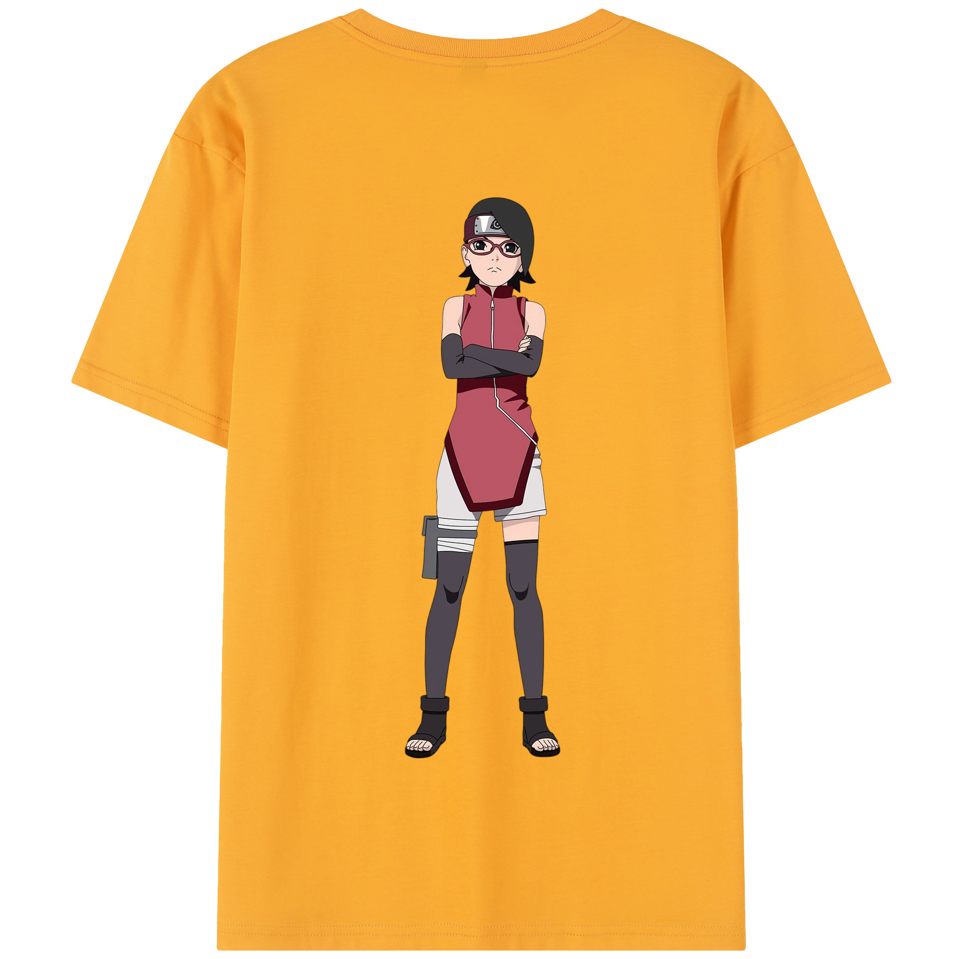 （画像用） NARUTO -ナルト- うちは サラダ Uchiha Sarada 綿100％半袖Tシャツ（背面プリント）