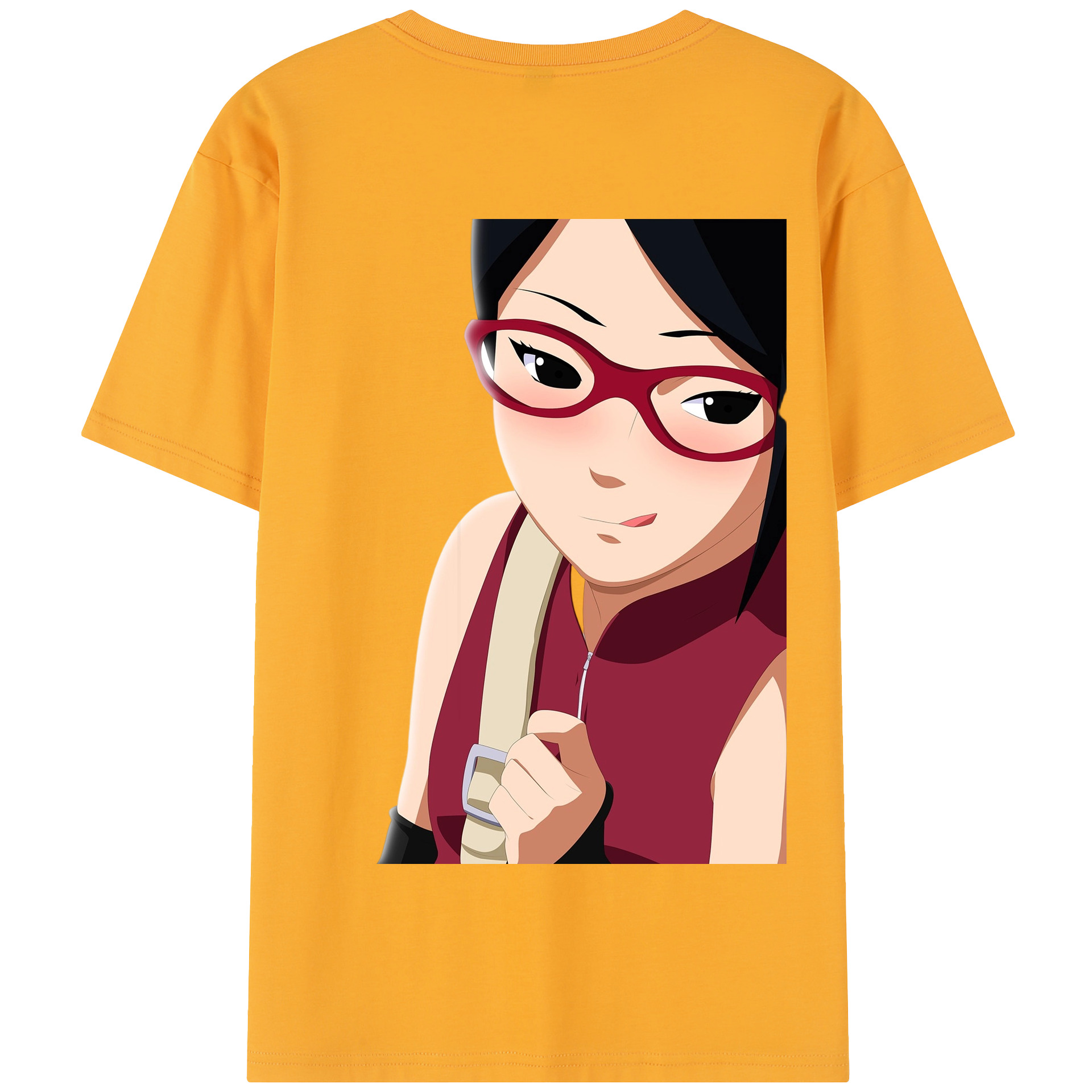 （画像用） NARUTO -ナルト- うちは サラダ Uchiha Sarada 綿100％半袖Tシャツ（背面プリント）