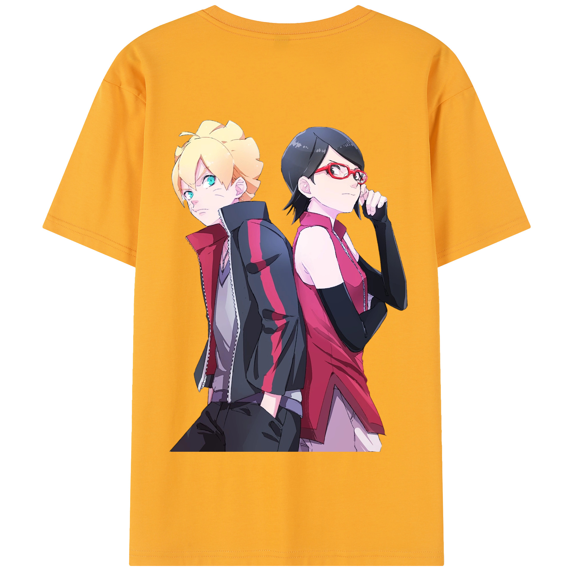 （画像用） NARUTO -ナルト- うちは サラダ Uchiha Sarada 綿100％半袖Tシャツ（背面プリント）