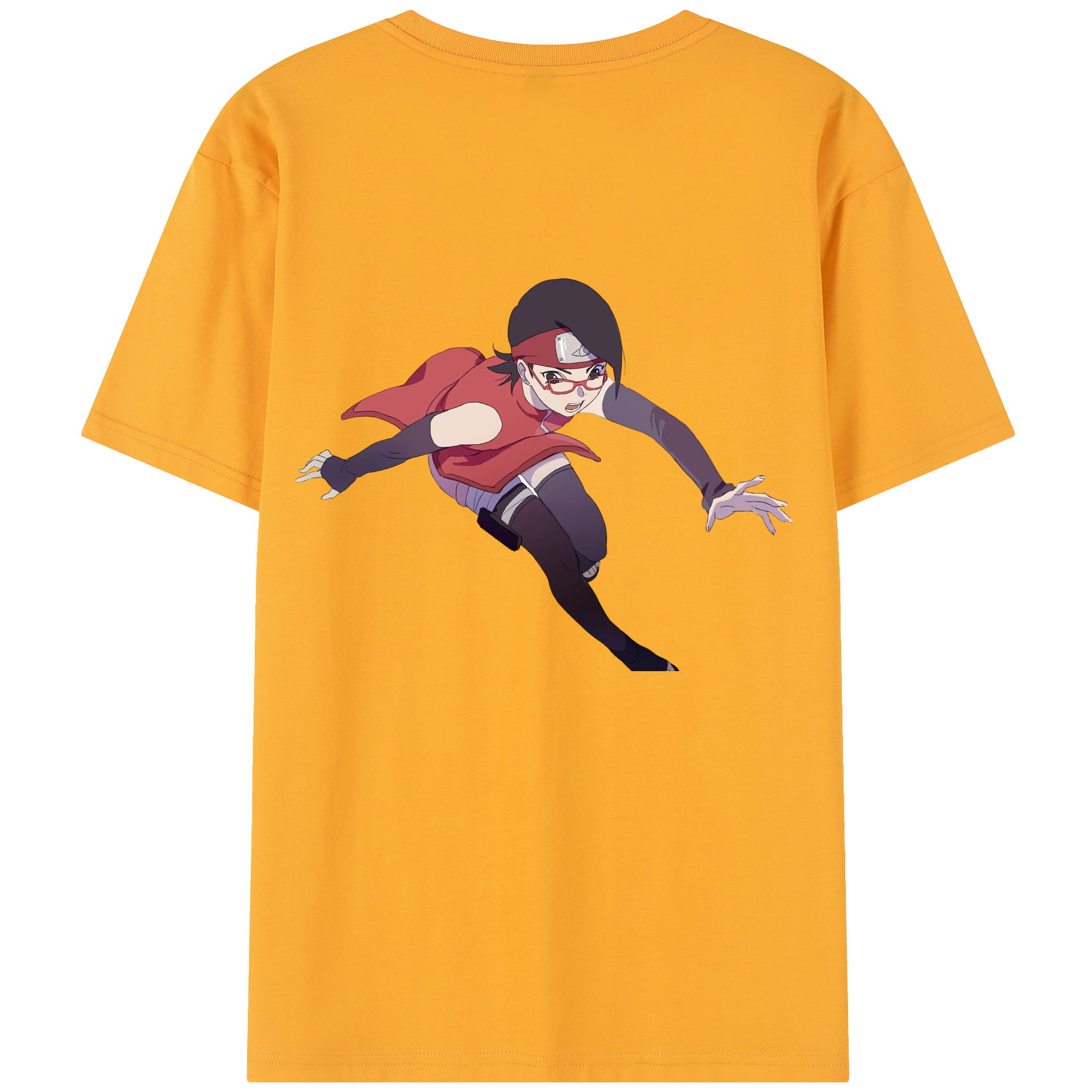 （画像用） NARUTO -ナルト- うちは サラダ Uchiha Sarada 綿100％半袖Tシャツ（背面プリント）