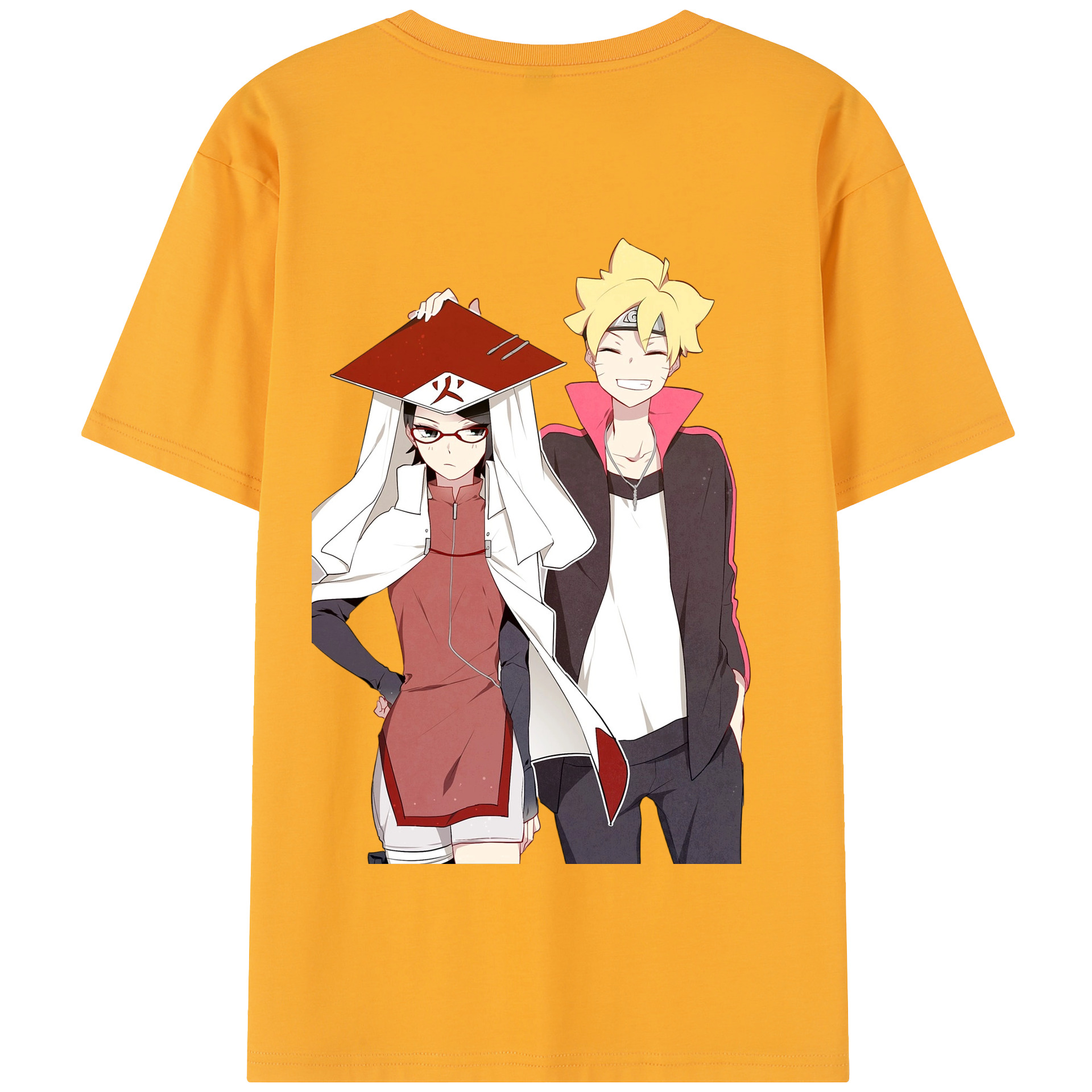 （画像用） NARUTO -ナルト- うちは サラダ Uchiha Sarada 綿100％半袖Tシャツ（背面プリント）