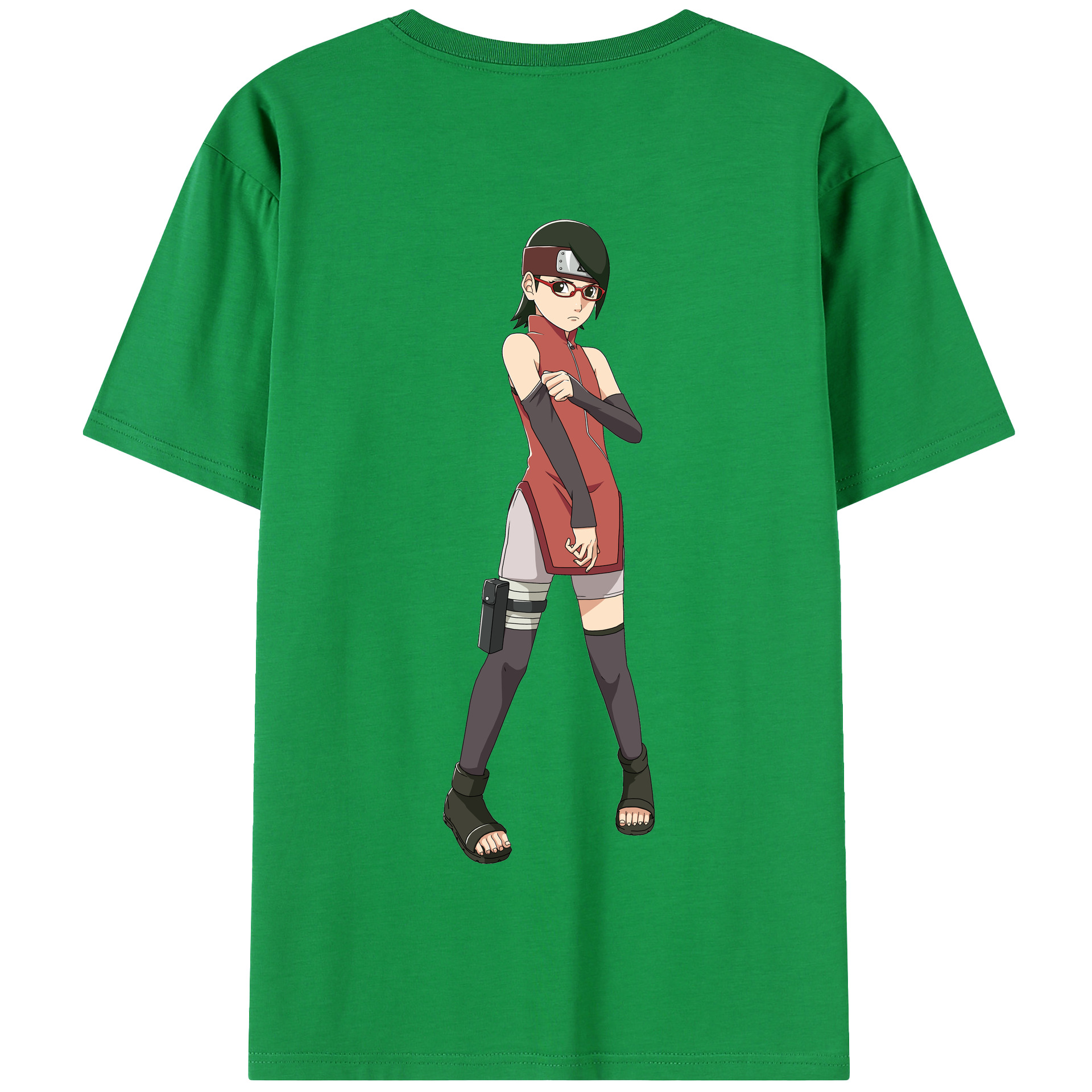 （画像用） NARUTO -ナルト- うちは サラダ Uchiha Sarada 綿100％半袖Tシャツ（背面プリント）