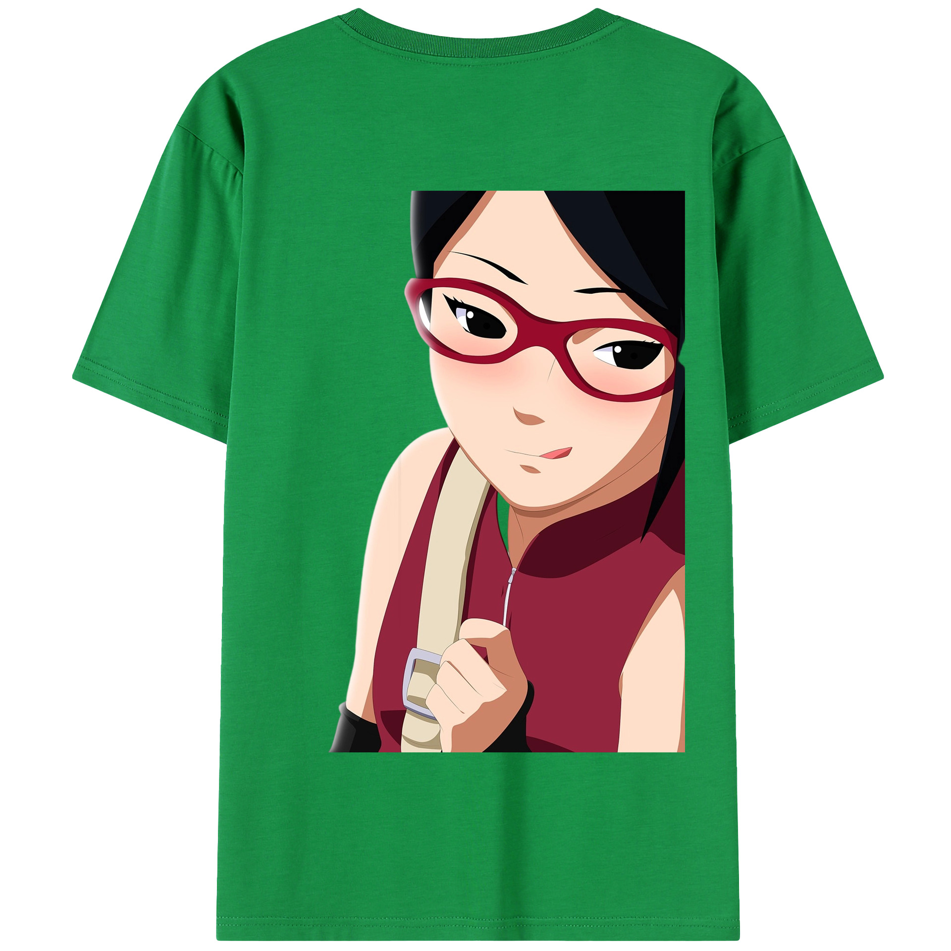 （画像用） NARUTO -ナルト- うちは サラダ Uchiha Sarada 綿100％半袖Tシャツ（背面プリント）