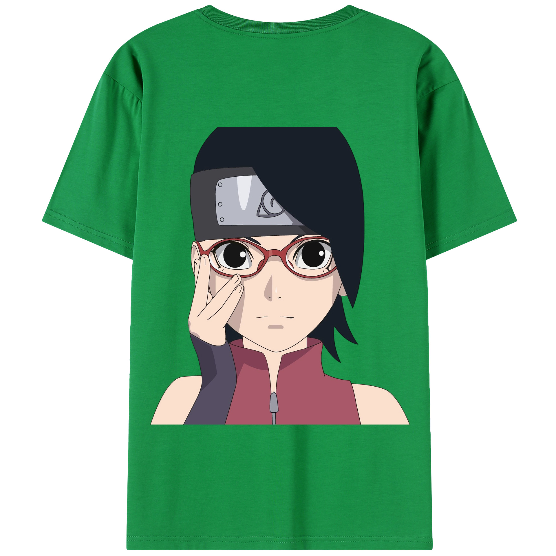 （画像用） NARUTO -ナルト- うちは サラダ Uchiha Sarada 綿100％半袖Tシャツ（背面プリント）