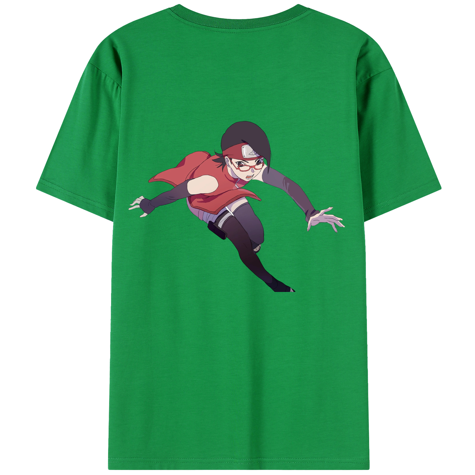 （画像用） NARUTO -ナルト- うちは サラダ Uchiha Sarada 綿100％半袖Tシャツ（背面プリント）