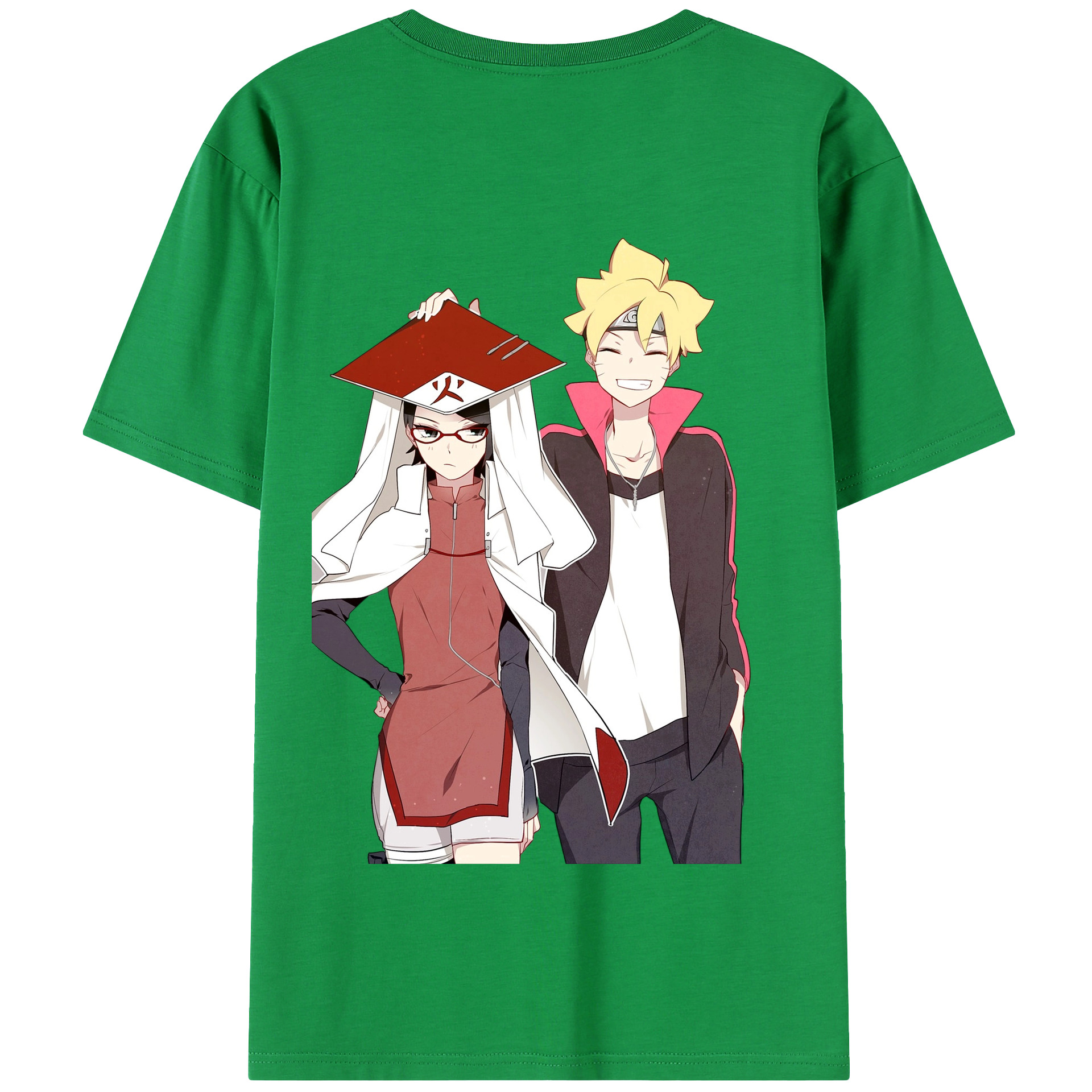 （画像用） NARUTO -ナルト- うちは サラダ Uchiha Sarada 綿100％半袖Tシャツ（背面プリント）