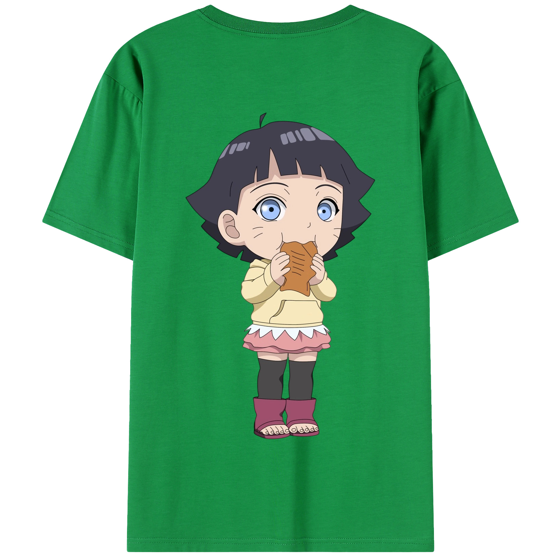 （画像用） NARUTO -ナルト- うずまき ヒマワリ Uzumaki Himawari 綿100％半袖Tシャツ（背面プリント）