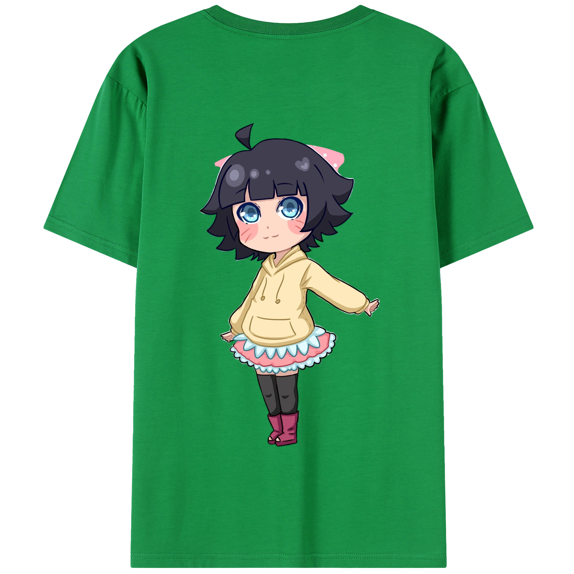（画像用） NARUTO -ナルト- うずまき ヒマワリ Uzumaki Himawari 綿100％半袖Tシャツ（背面プリント）
