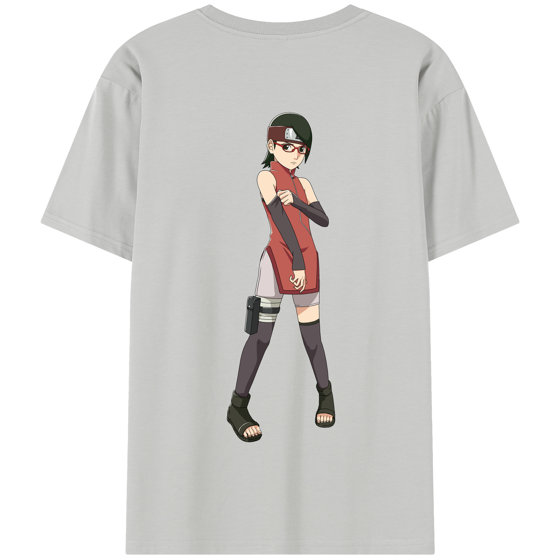 （画像用） NARUTO -ナルト- うちは サラダ Uchiha Sarada 綿100％半袖Tシャツ（背面プリント）