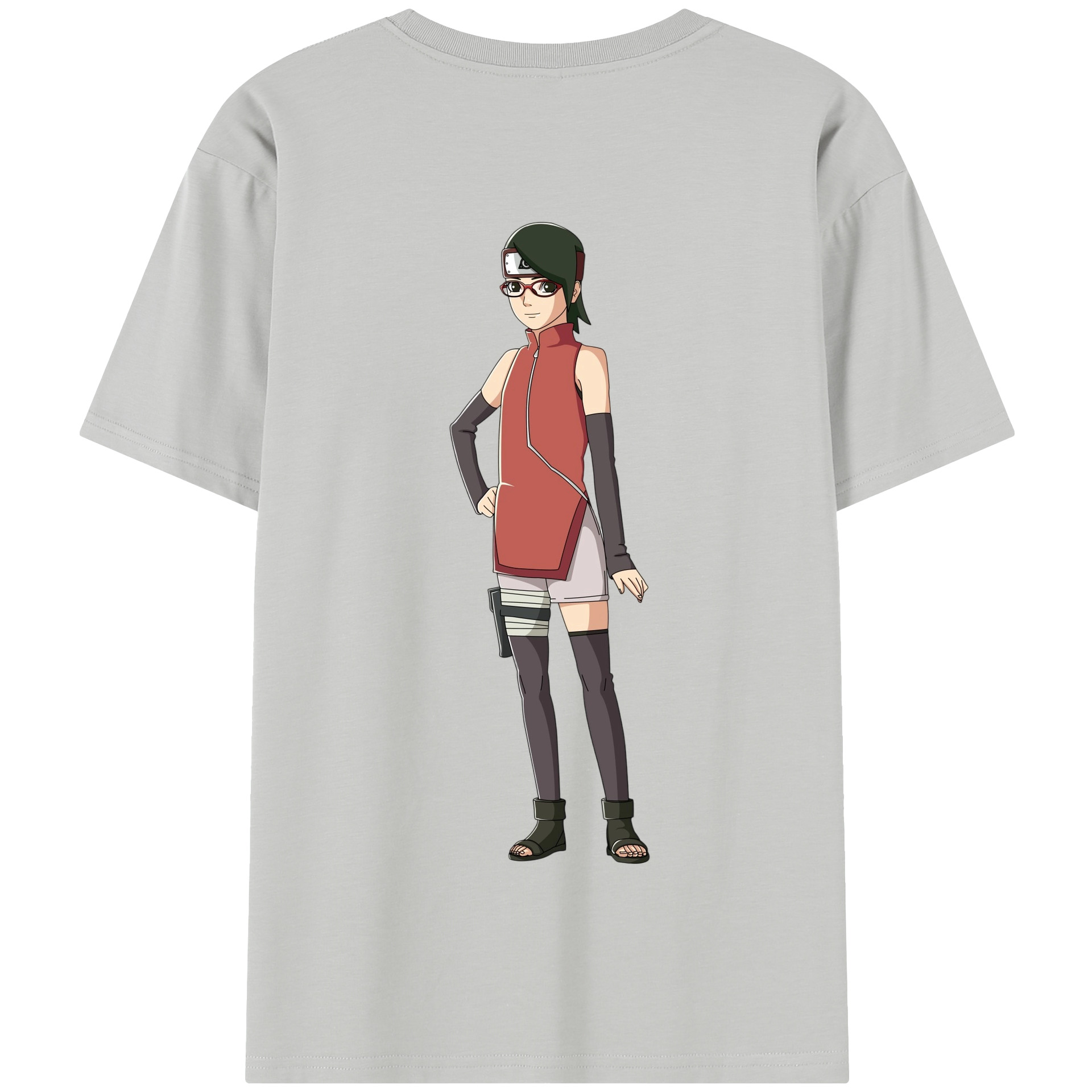 （画像用） NARUTO -ナルト- うちは サラダ Uchiha Sarada 綿100％半袖Tシャツ（背面プリント）