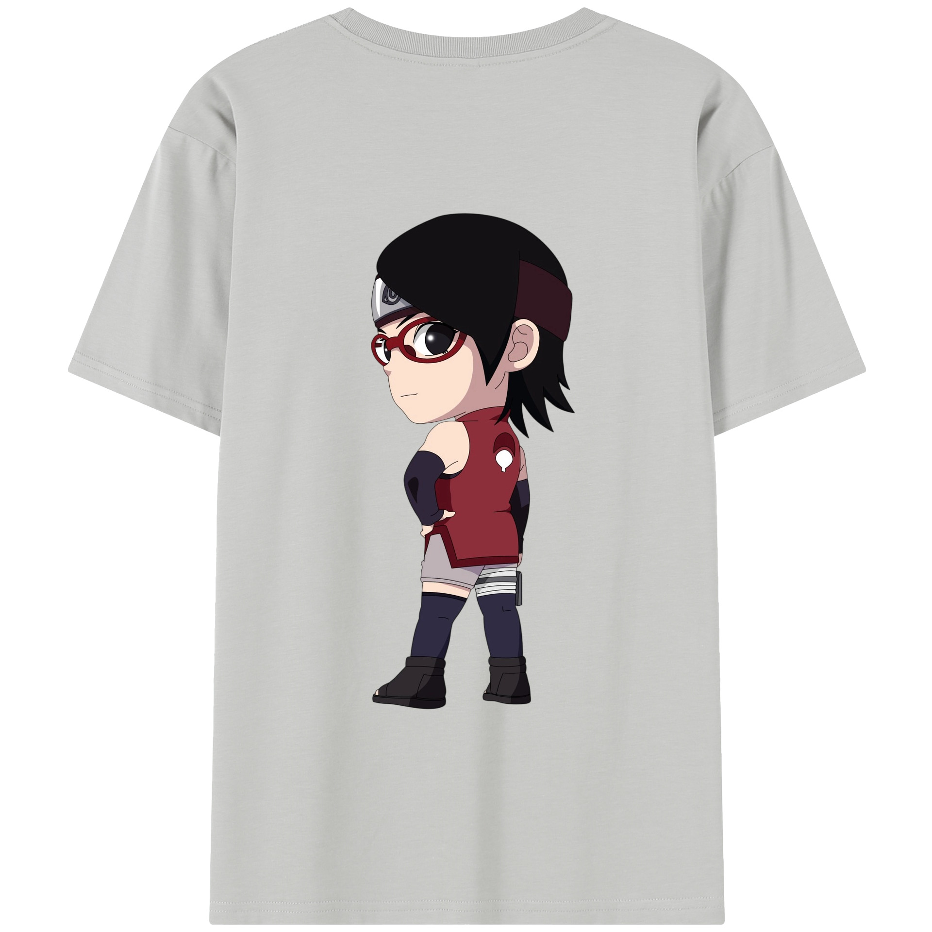 （画像用） NARUTO -ナルト- うちは サラダ Uchiha Sarada 綿100％半袖Tシャツ（背面プリント）