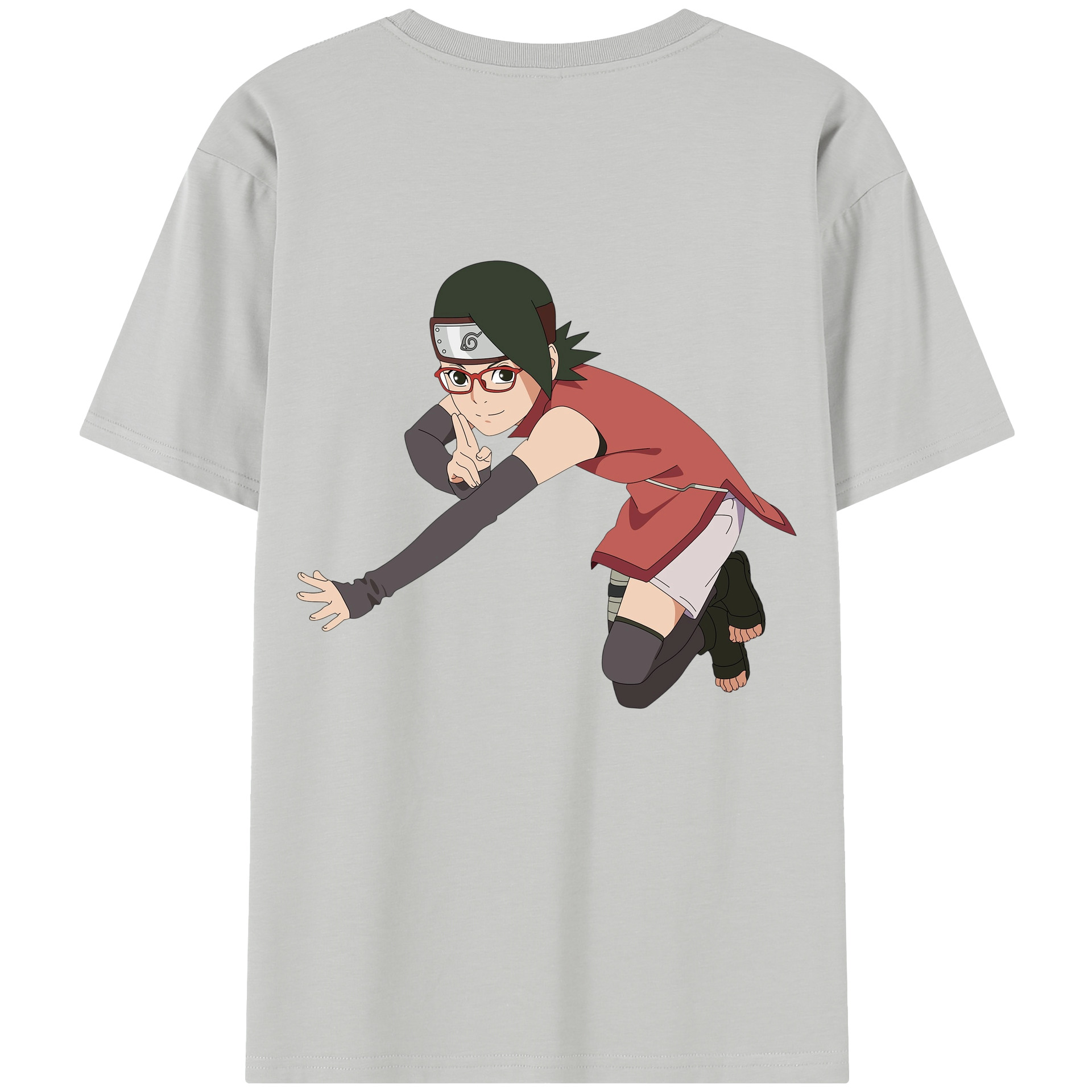 （画像用） NARUTO -ナルト- うちは サラダ Uchiha Sarada 綿100％半袖Tシャツ（背面プリント）