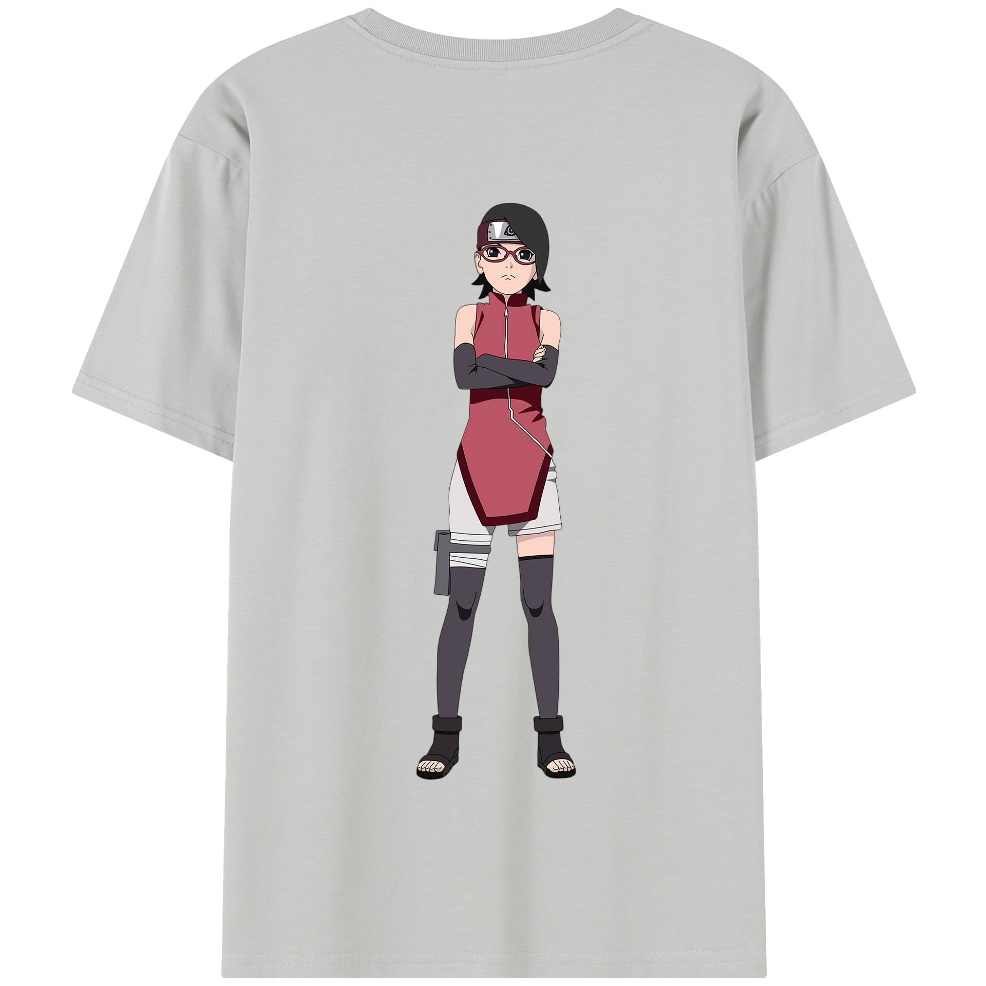 （画像用） NARUTO -ナルト- うちは サラダ Uchiha Sarada 綿100％半袖Tシャツ（背面プリント）