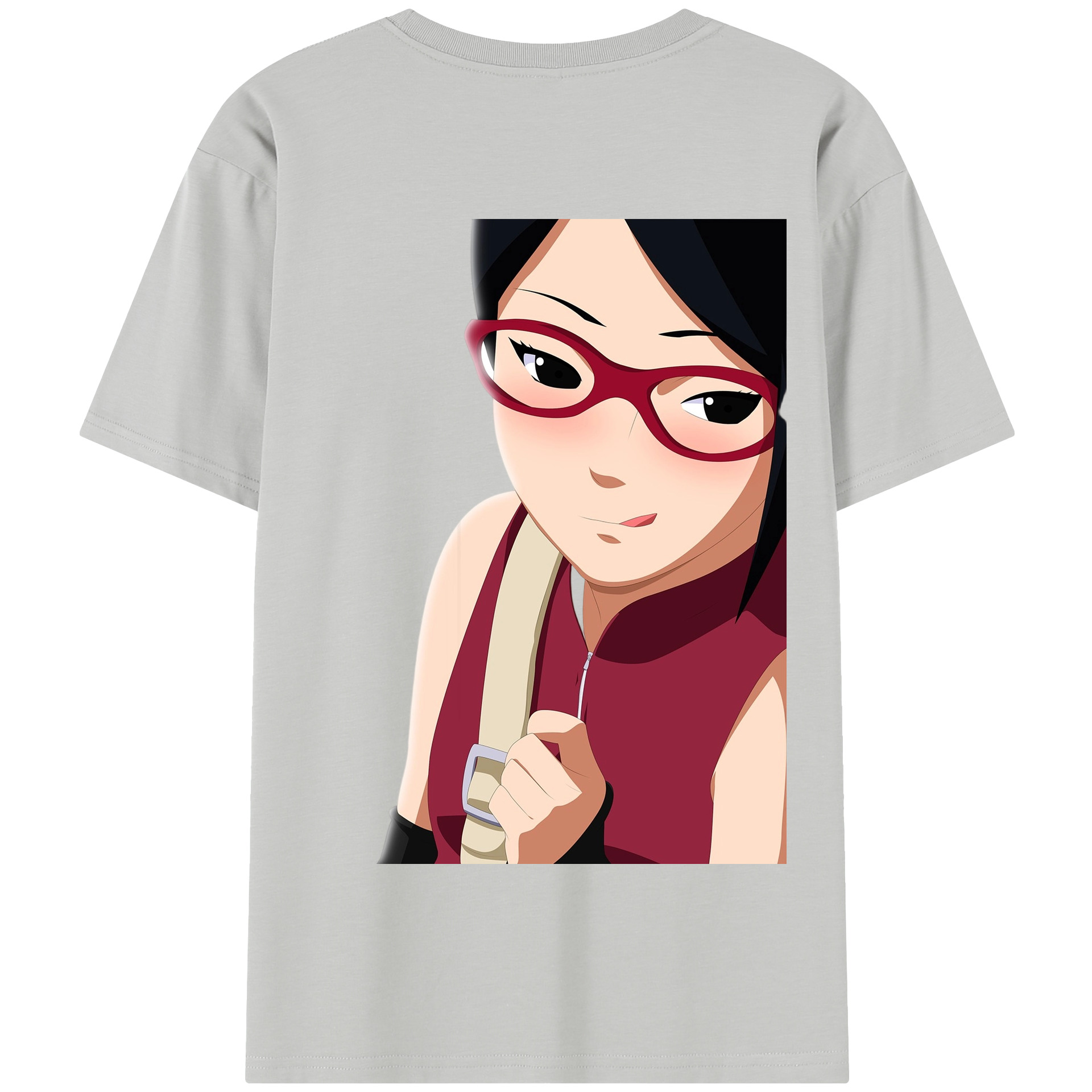 （画像用） NARUTO -ナルト- うちは サラダ Uchiha Sarada 綿100％半袖Tシャツ（背面プリント）