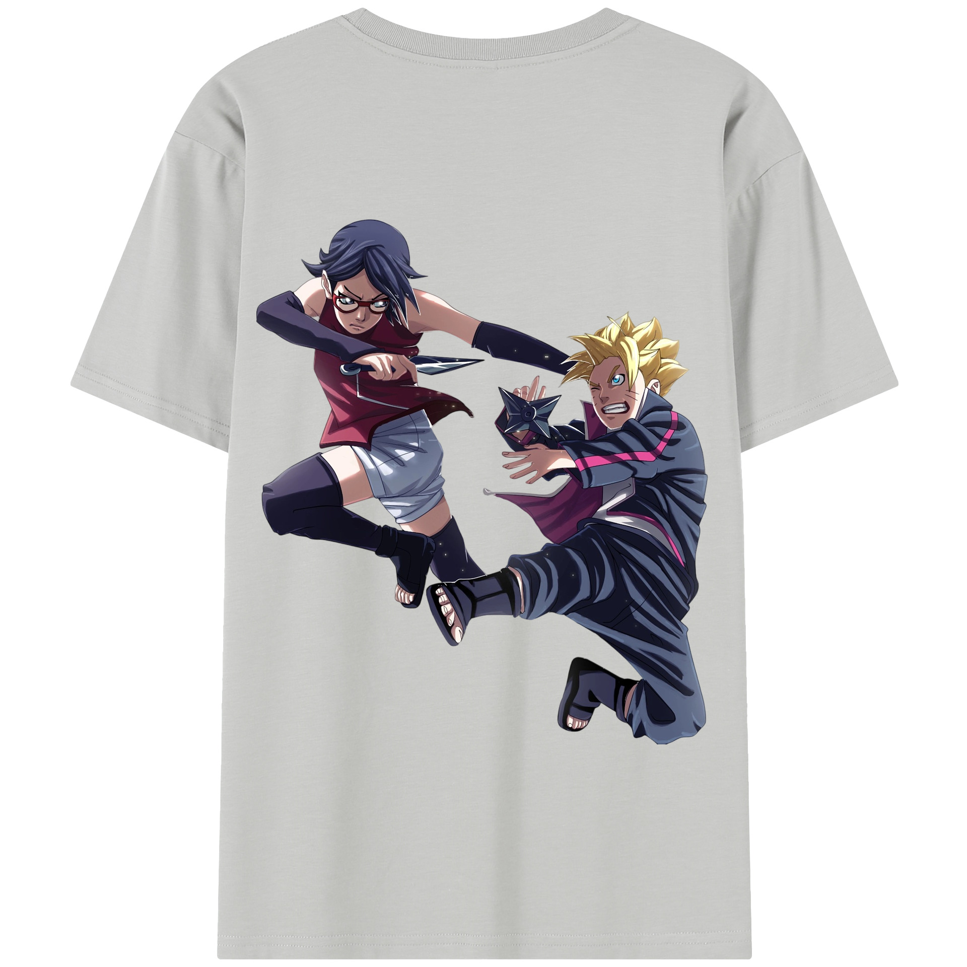 （画像用） NARUTO -ナルト- うちは サラダ Uchiha Sarada 綿100％半袖Tシャツ（背面プリント）