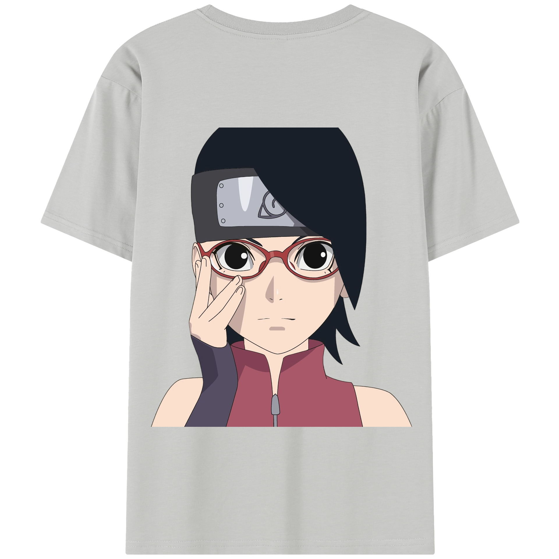 （画像用） NARUTO -ナルト- うちは サラダ Uchiha Sarada 綿100％半袖Tシャツ（背面プリント）