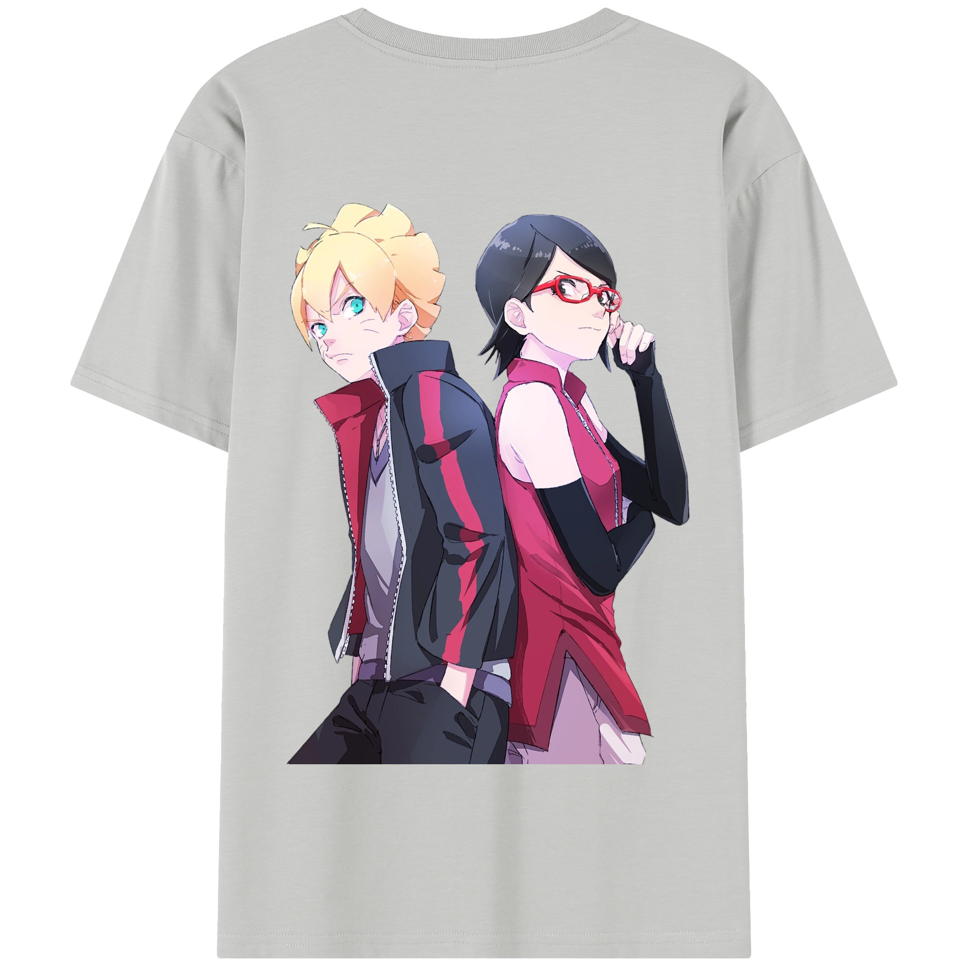 （画像用） NARUTO -ナルト- うちは サラダ Uchiha Sarada 綿100％半袖Tシャツ（背面プリント）