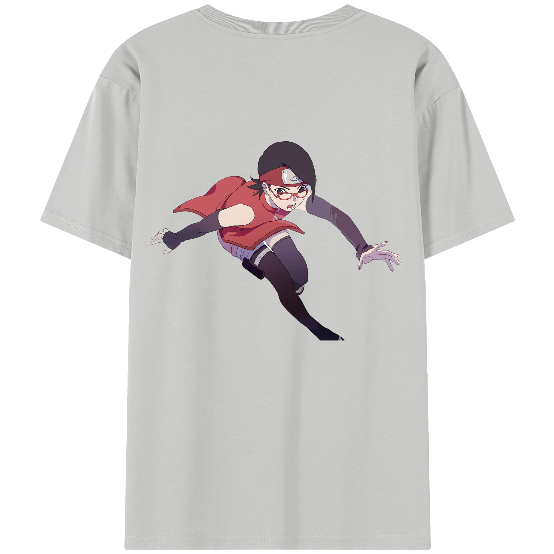 （画像用） NARUTO -ナルト- うちは サラダ Uchiha Sarada 綿100％半袖Tシャツ（背面プリント）