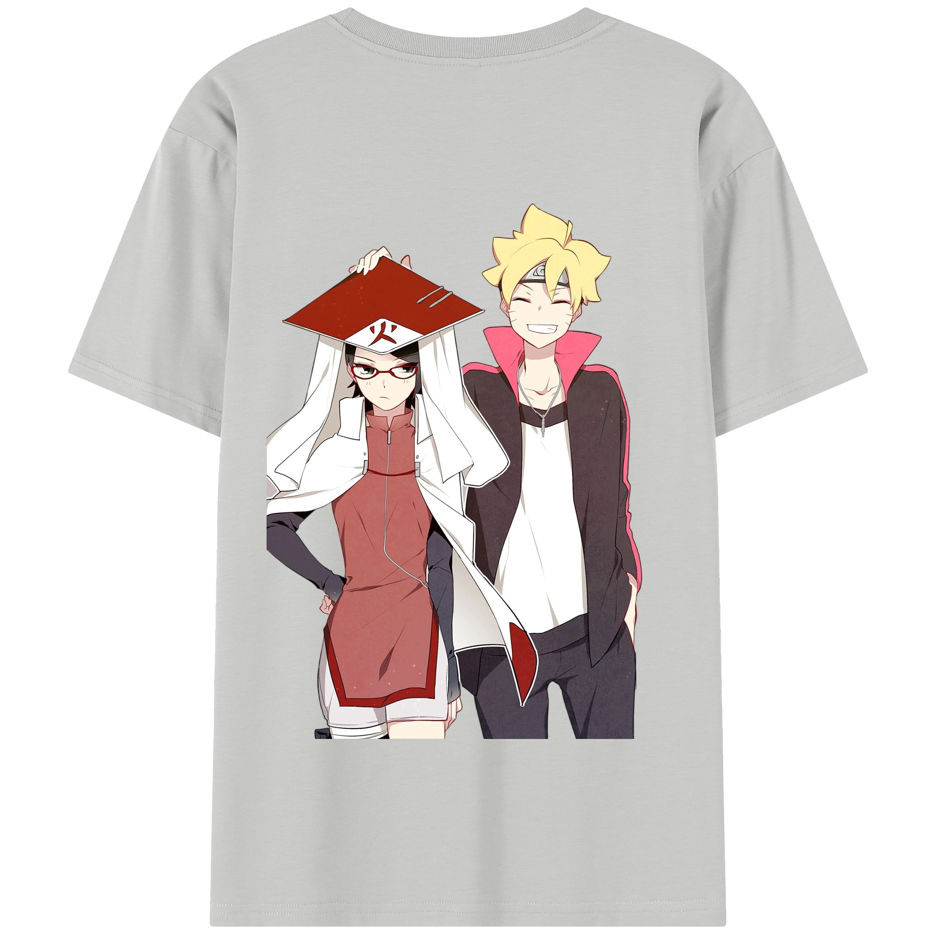 （画像用） NARUTO -ナルト- うちは サラダ Uchiha Sarada 綿100％半袖Tシャツ（背面プリント）