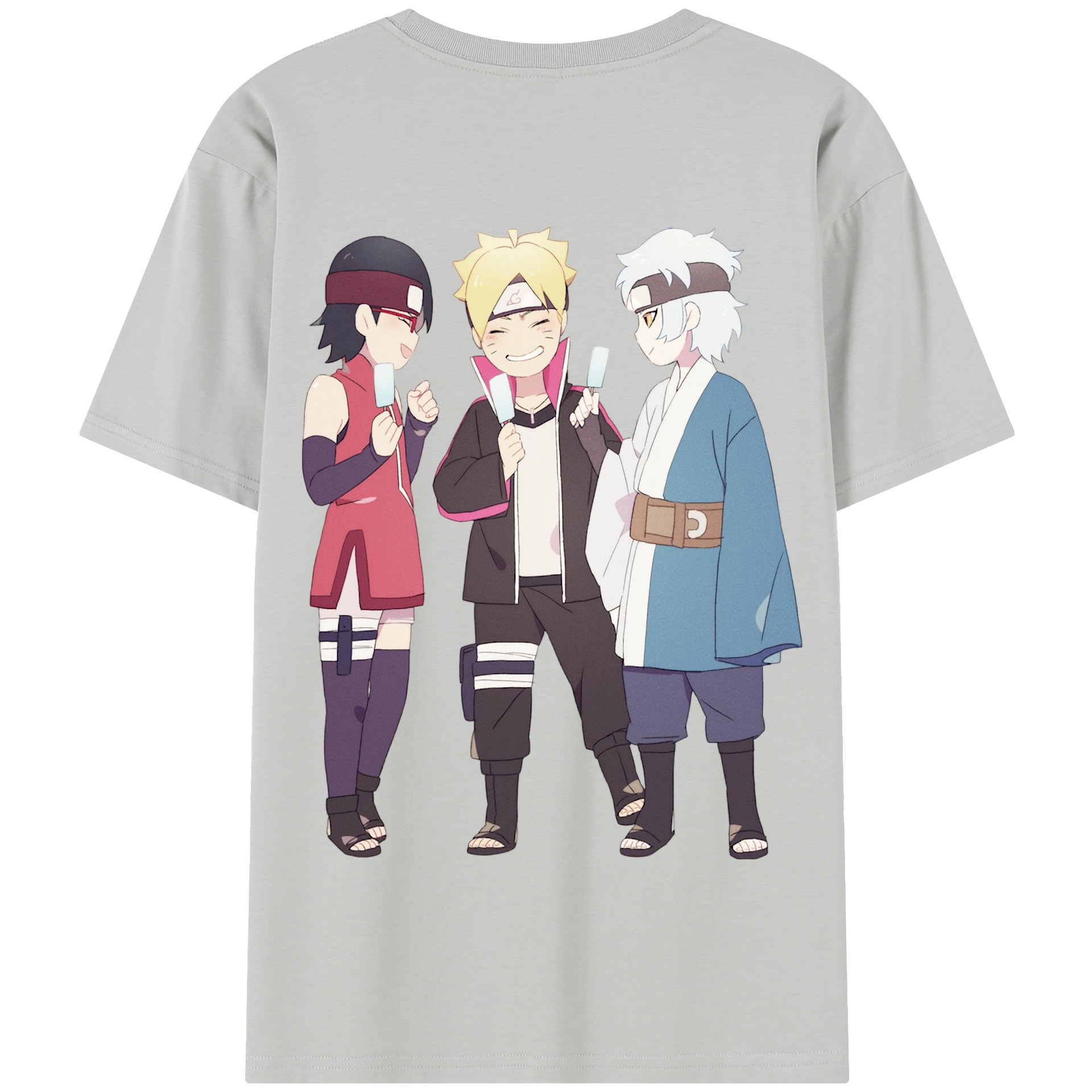 （画像用） NARUTO -ナルト- うちは サラダ Uchiha Sarada 綿100％半袖Tシャツ（背面プリント）