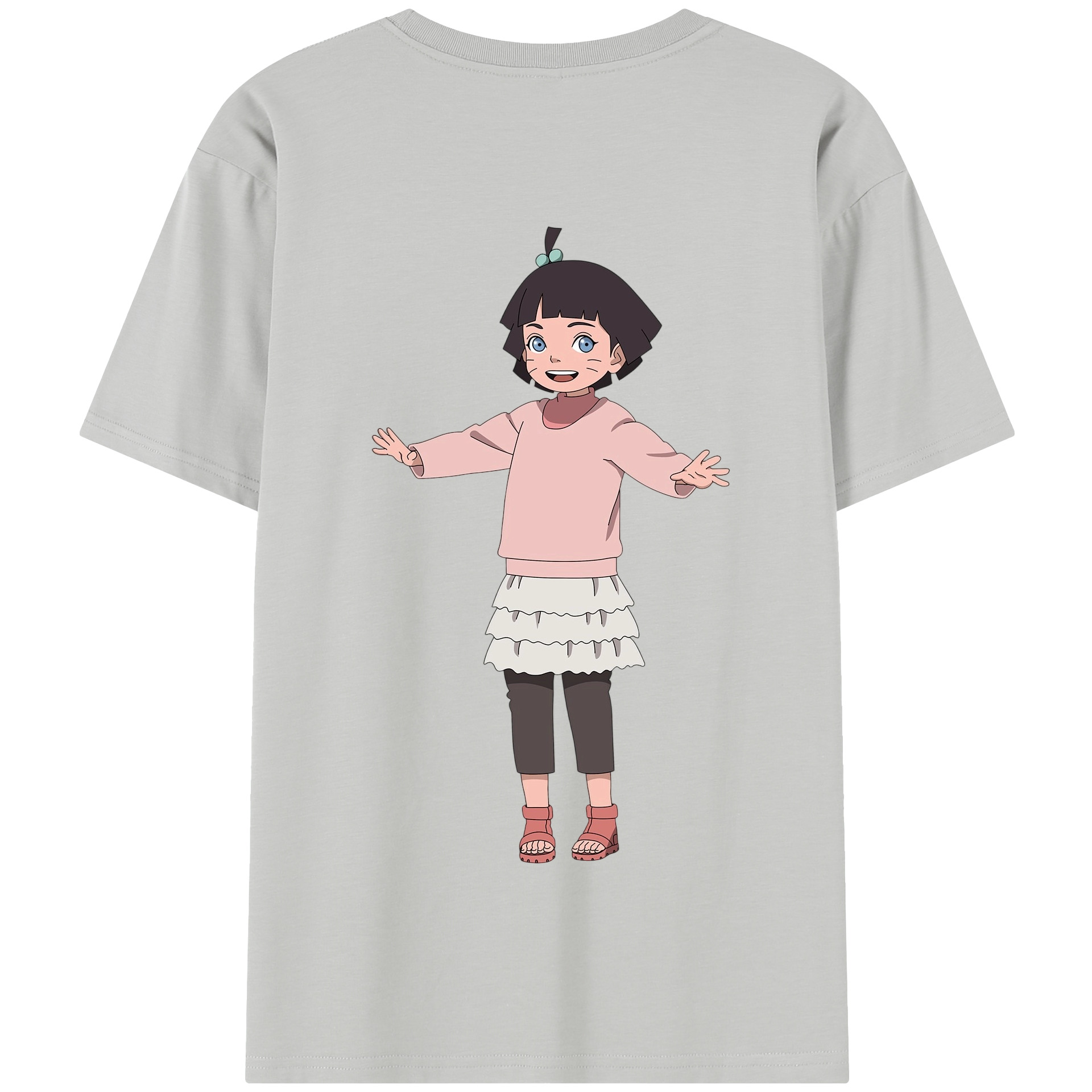 （画像用） NARUTO -ナルト- うずまき ヒマワリ Uzumaki Himawari 綿100％半袖Tシャツ（背面プリント）