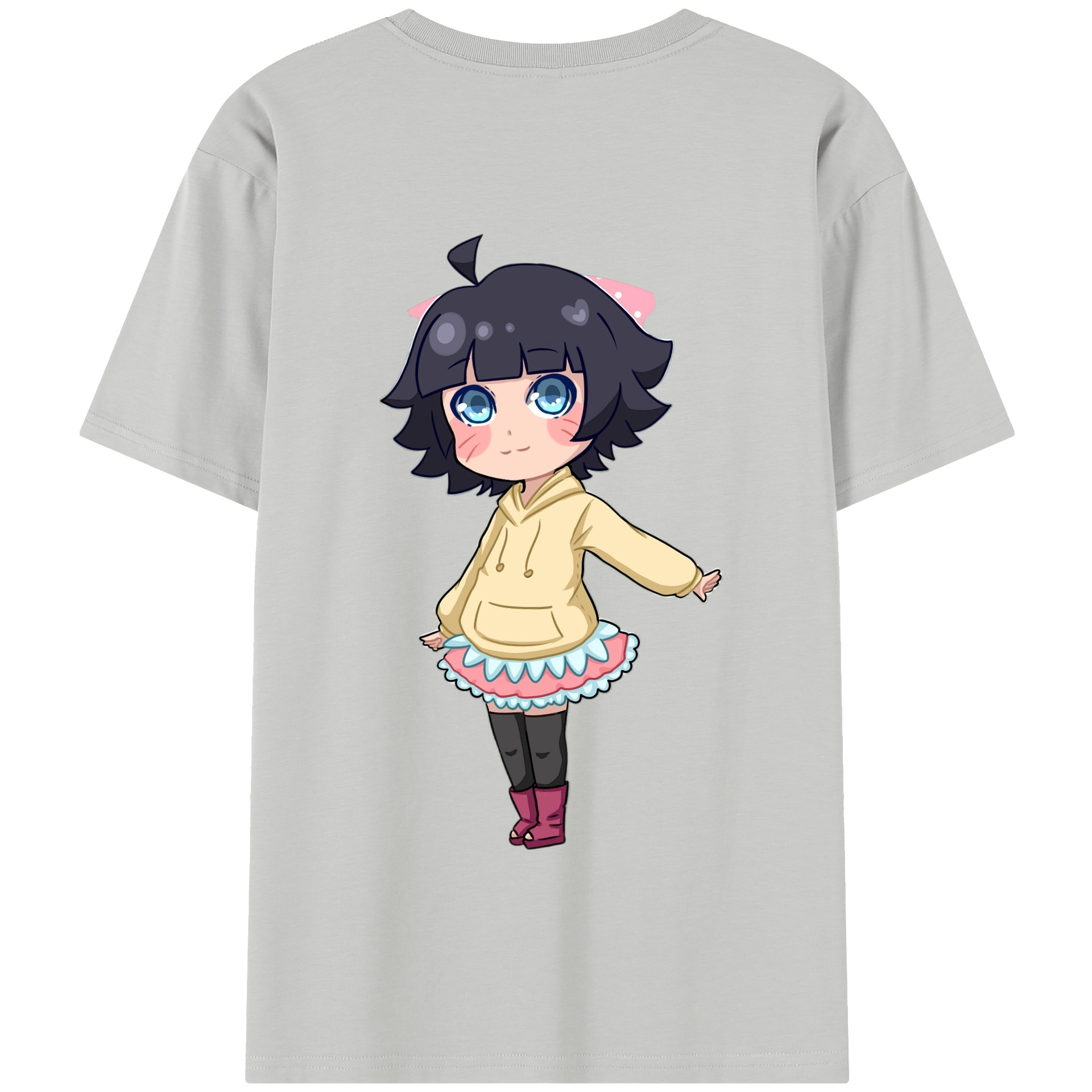 （画像用） NARUTO -ナルト- うずまき ヒマワリ Uzumaki Himawari 綿100％半袖Tシャツ（背面プリント）