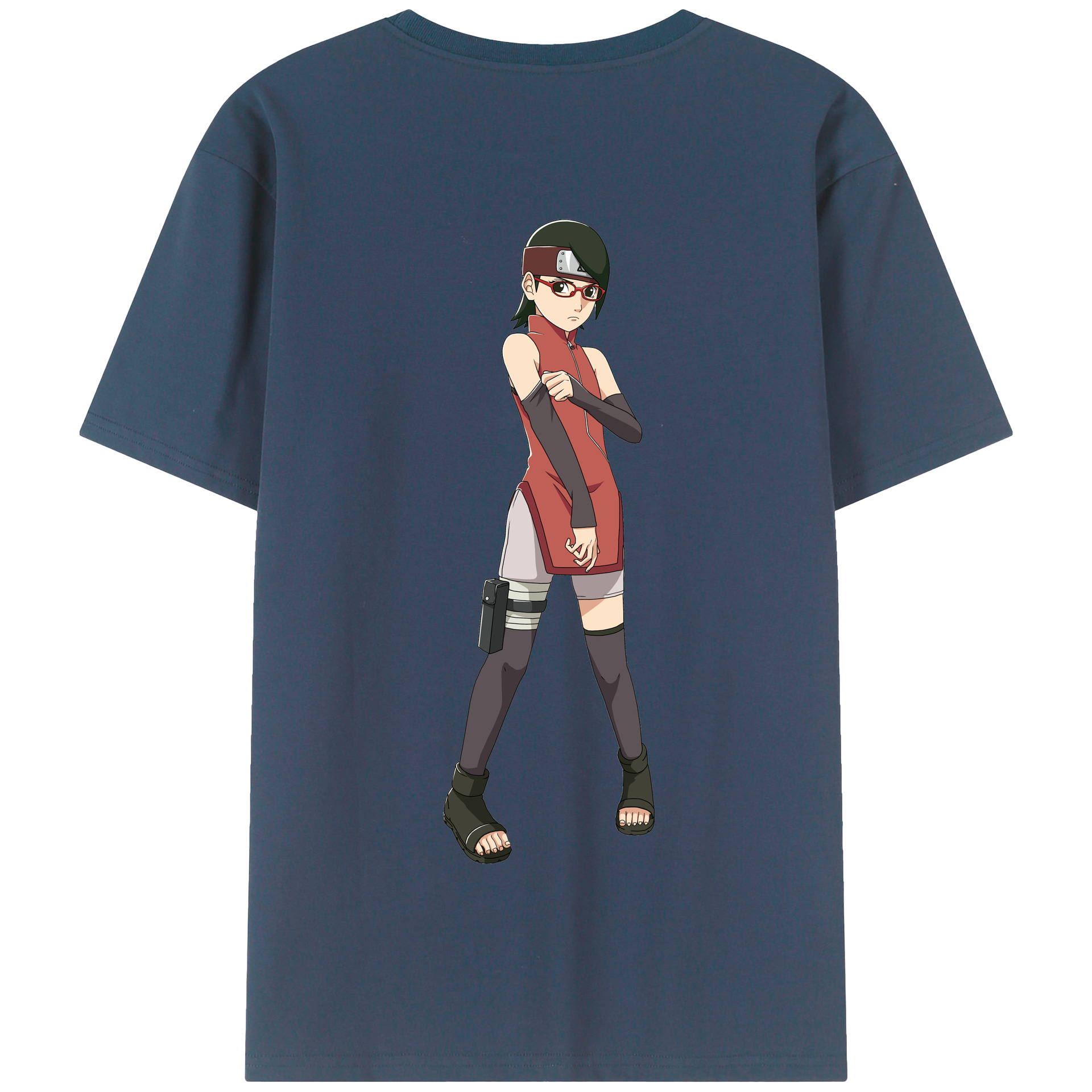 （画像用） NARUTO -ナルト- うちは サラダ Uchiha Sarada 綿100％半袖Tシャツ（背面プリント）