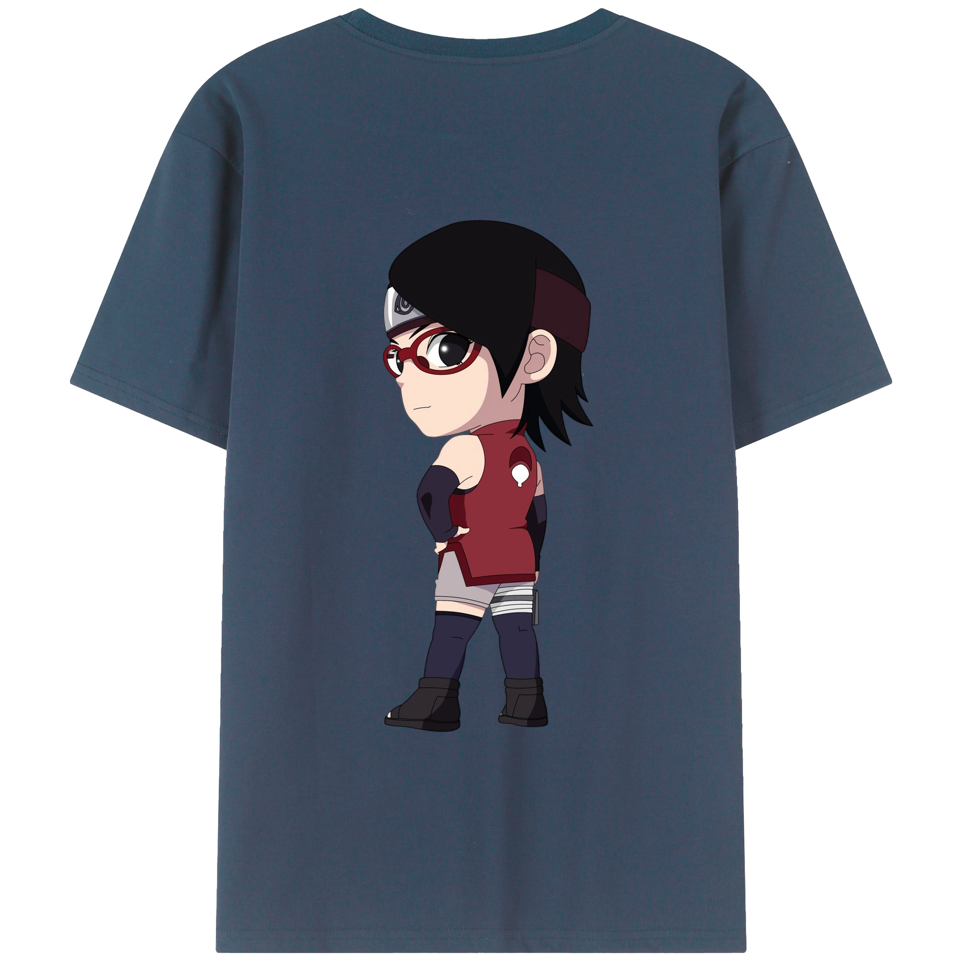 （画像用） NARUTO -ナルト- うちは サラダ Uchiha Sarada 綿100％半袖Tシャツ（背面プリント）