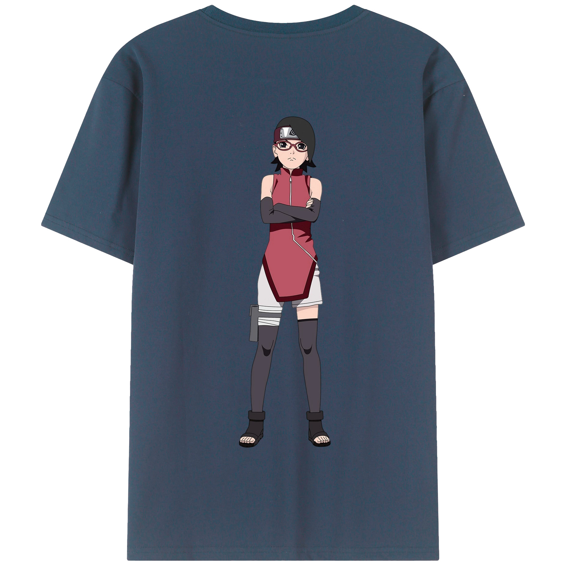 （画像用） NARUTO -ナルト- うちは サラダ Uchiha Sarada 綿100％半袖Tシャツ（背面プリント）