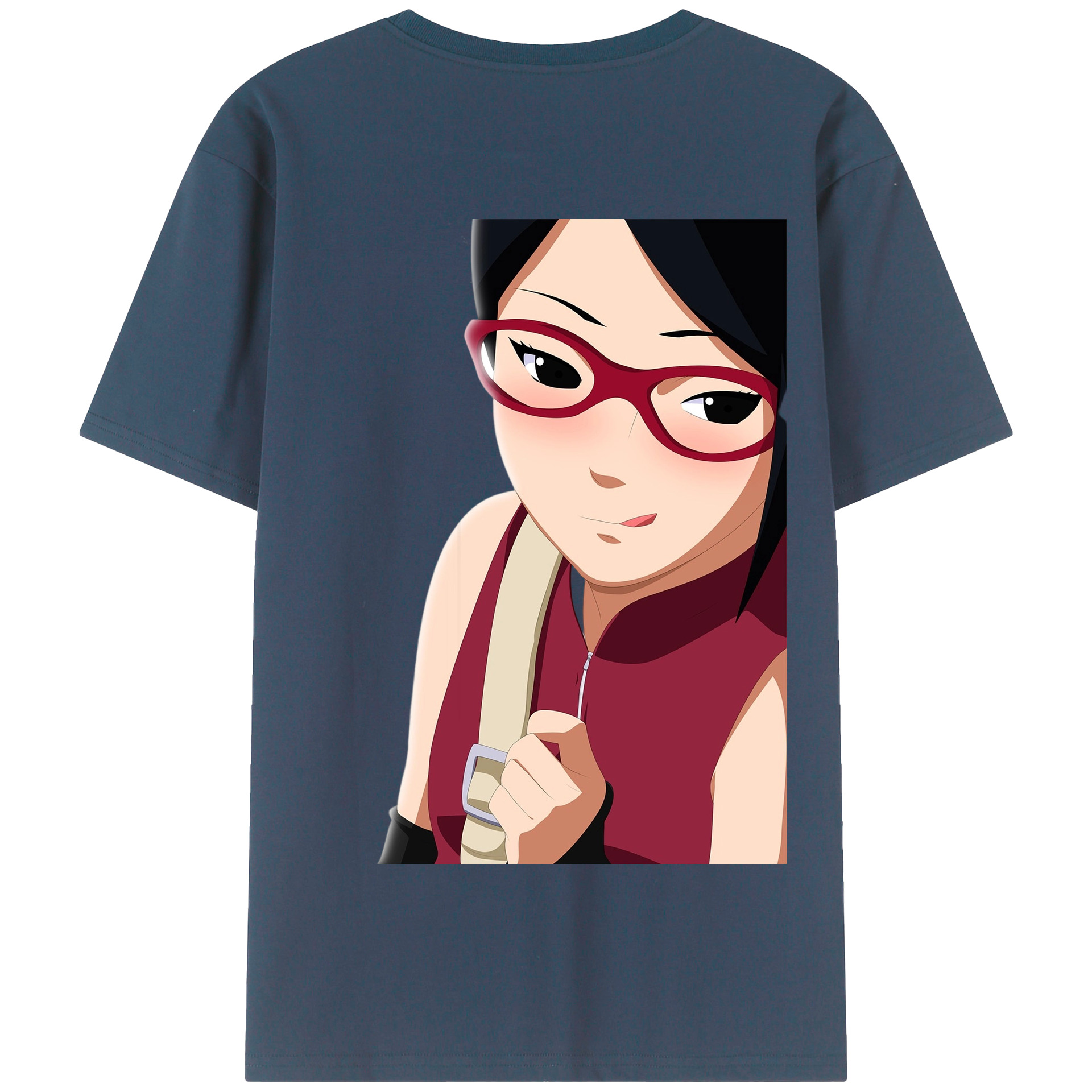 （画像用） NARUTO -ナルト- うちは サラダ Uchiha Sarada 綿100％半袖Tシャツ（背面プリント）