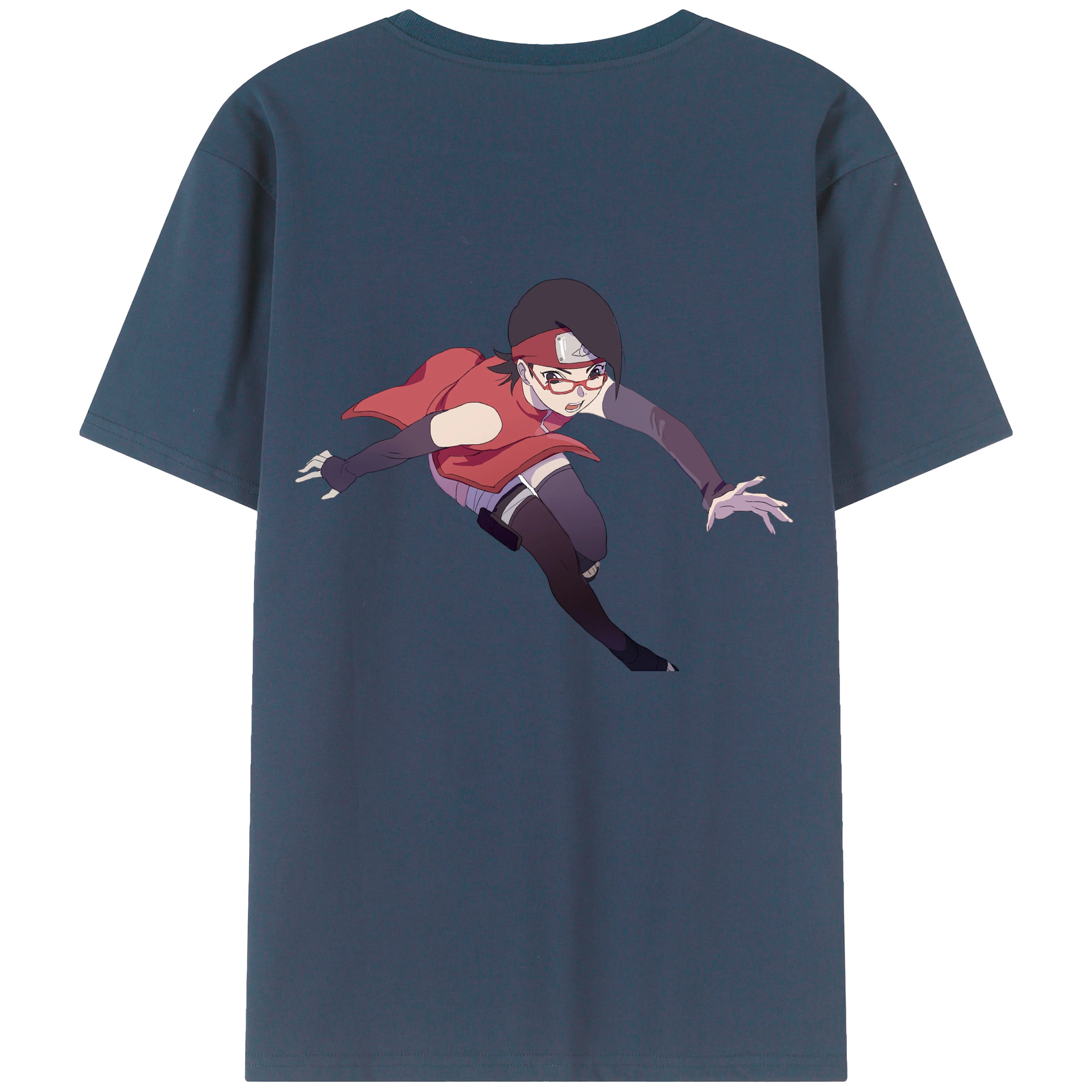 （画像用） NARUTO -ナルト- うちは サラダ Uchiha Sarada 綿100％半袖Tシャツ（背面プリント）