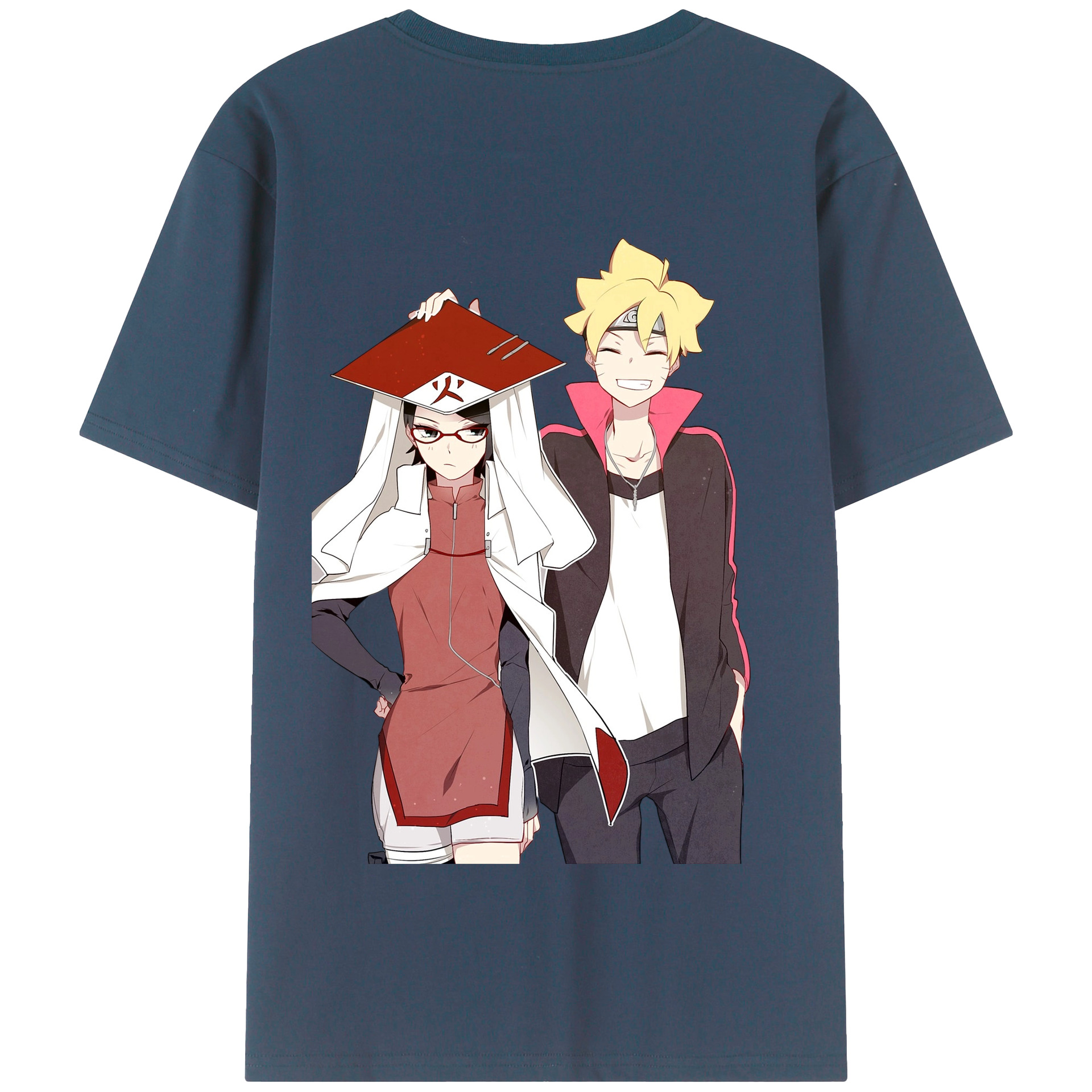 （画像用） NARUTO -ナルト- うちは サラダ Uchiha Sarada 綿100％半袖Tシャツ（背面プリント）