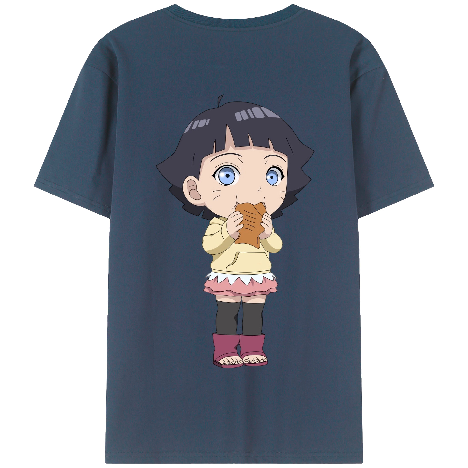 （画像用） NARUTO -ナルト- うずまき ヒマワリ Uzumaki Himawari 綿100％半袖Tシャツ（背面プリント）