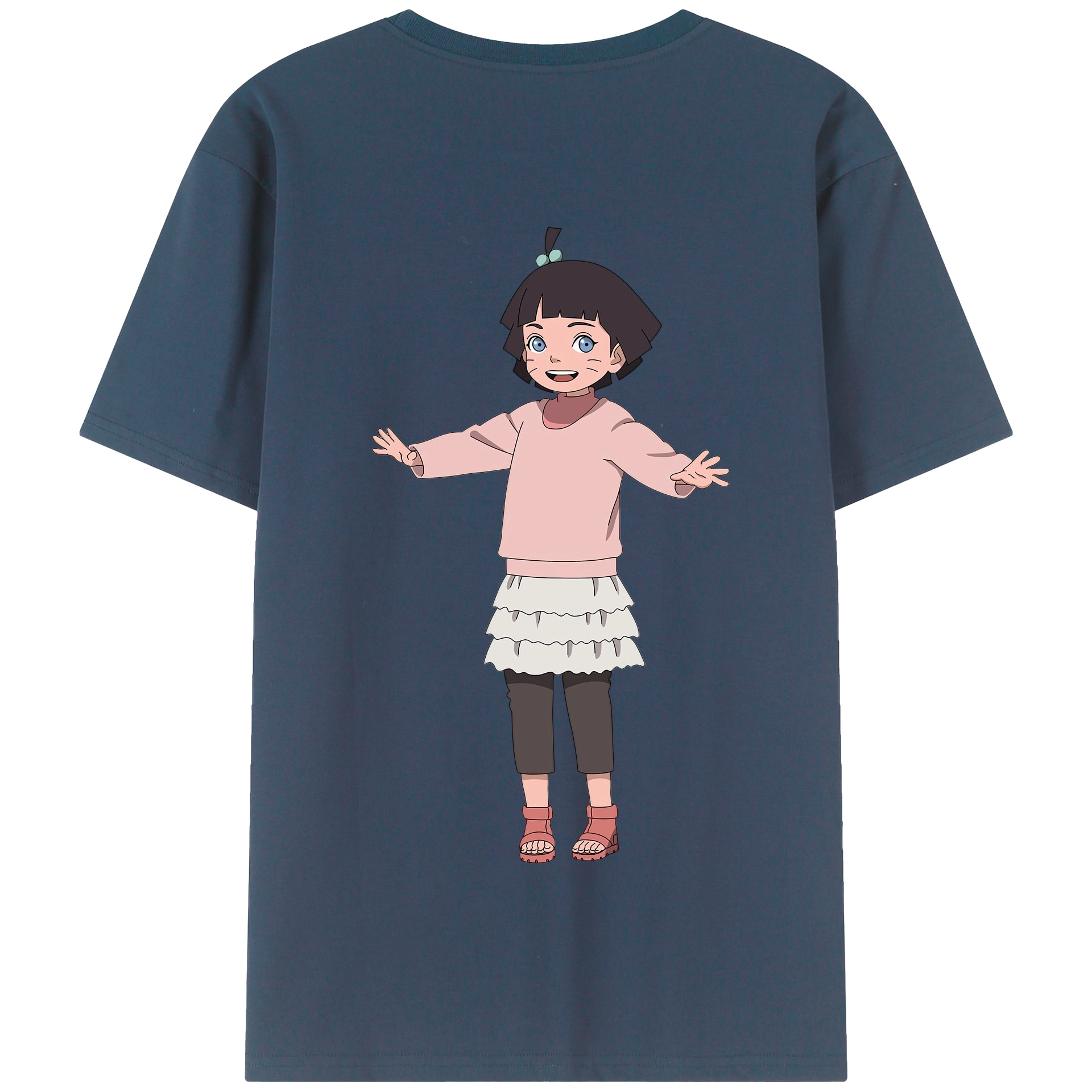 （画像用） NARUTO -ナルト- うずまき ヒマワリ Uzumaki Himawari 綿100％半袖Tシャツ（背面プリント）