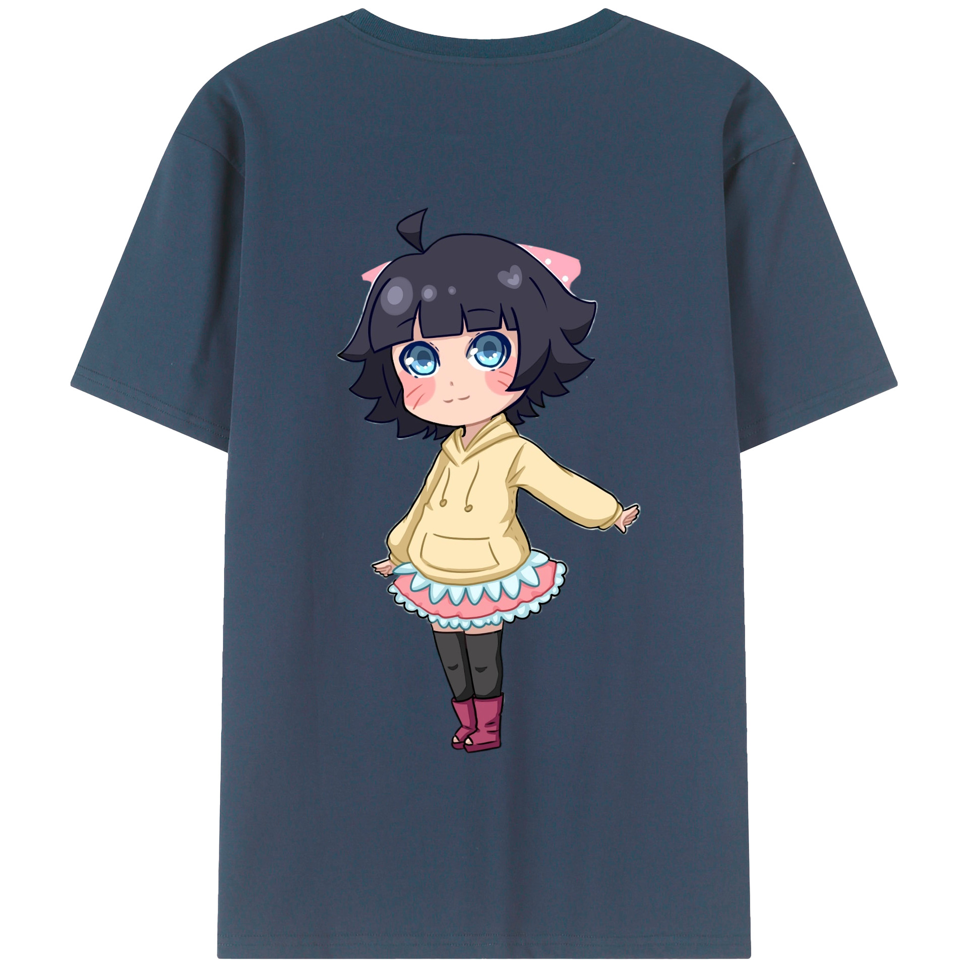 （画像用） NARUTO -ナルト- うずまき ヒマワリ Uzumaki Himawari 綿100％半袖Tシャツ（背面プリント）