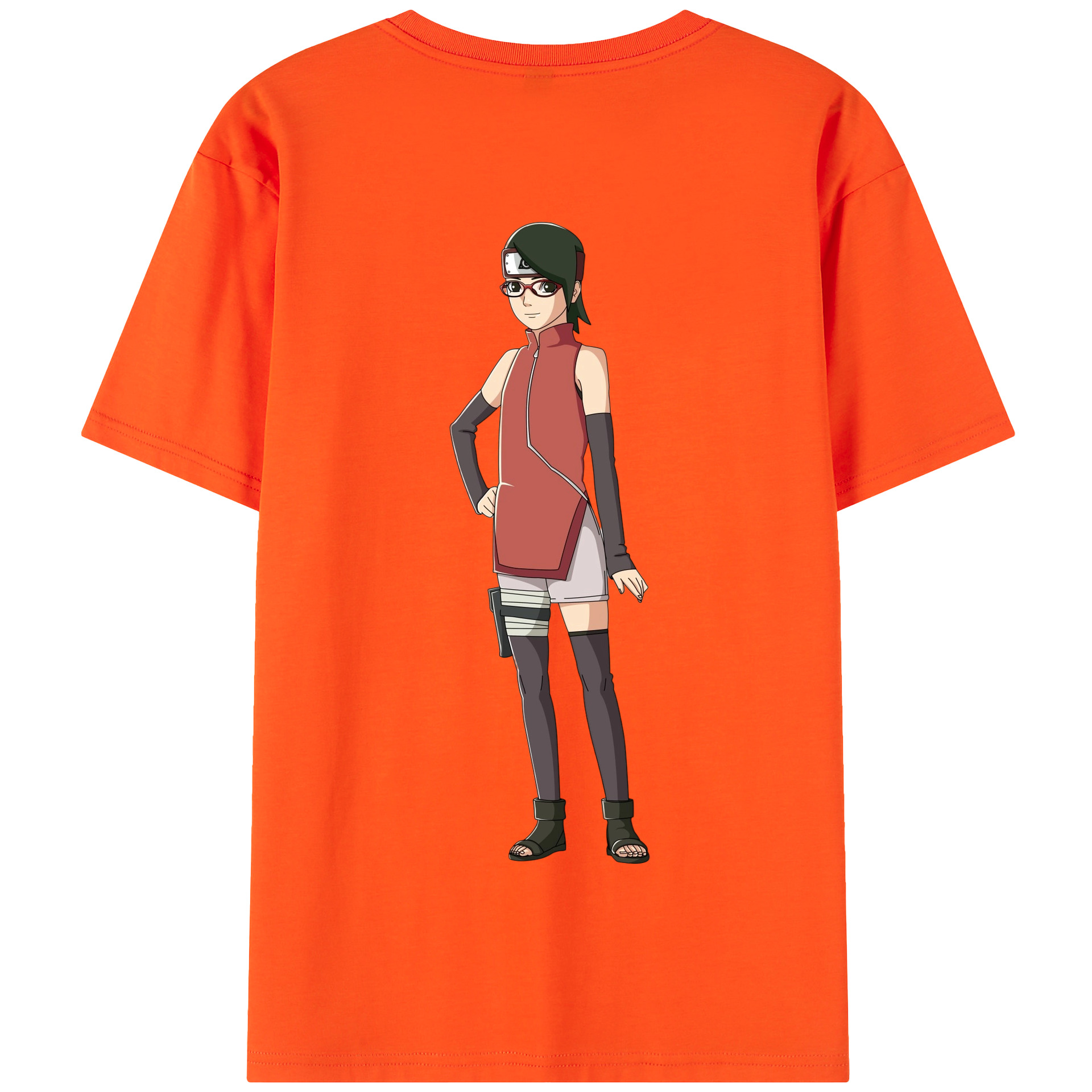 （画像用） NARUTO -ナルト- うちは サラダ Uchiha Sarada 綿100％半袖Tシャツ（背面プリント）