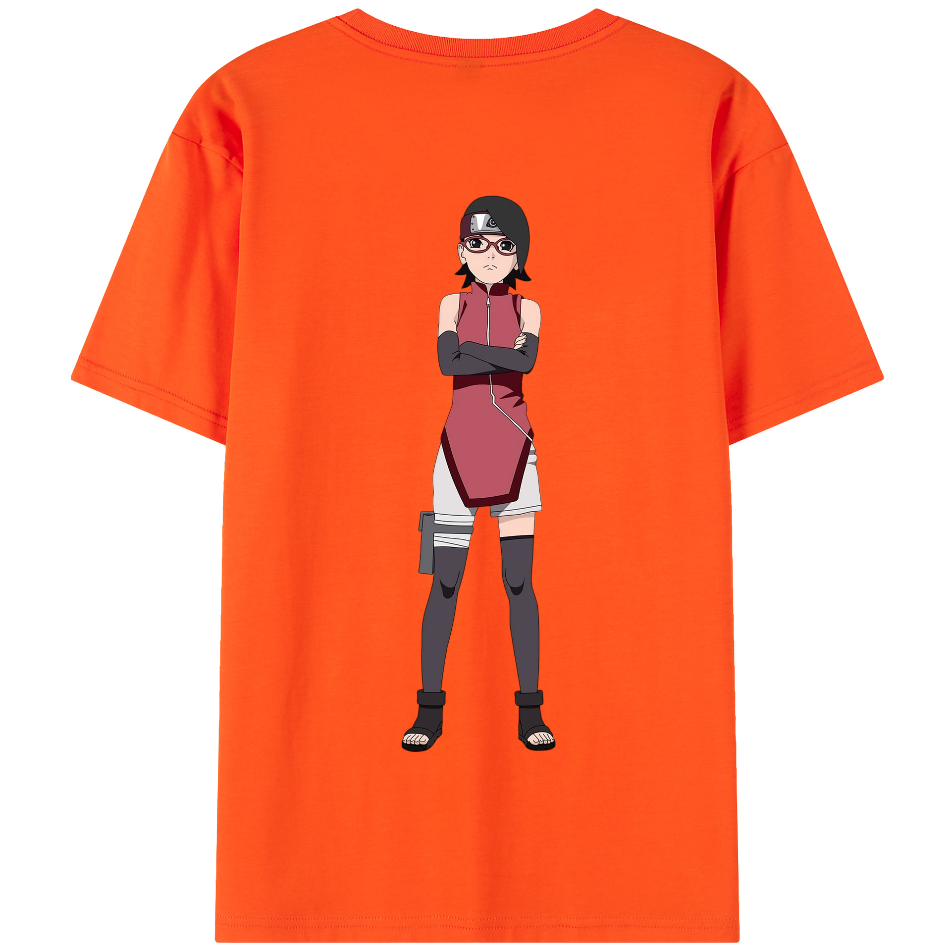 （画像用） NARUTO -ナルト- うちは サラダ Uchiha Sarada 綿100％半袖Tシャツ（背面プリント）