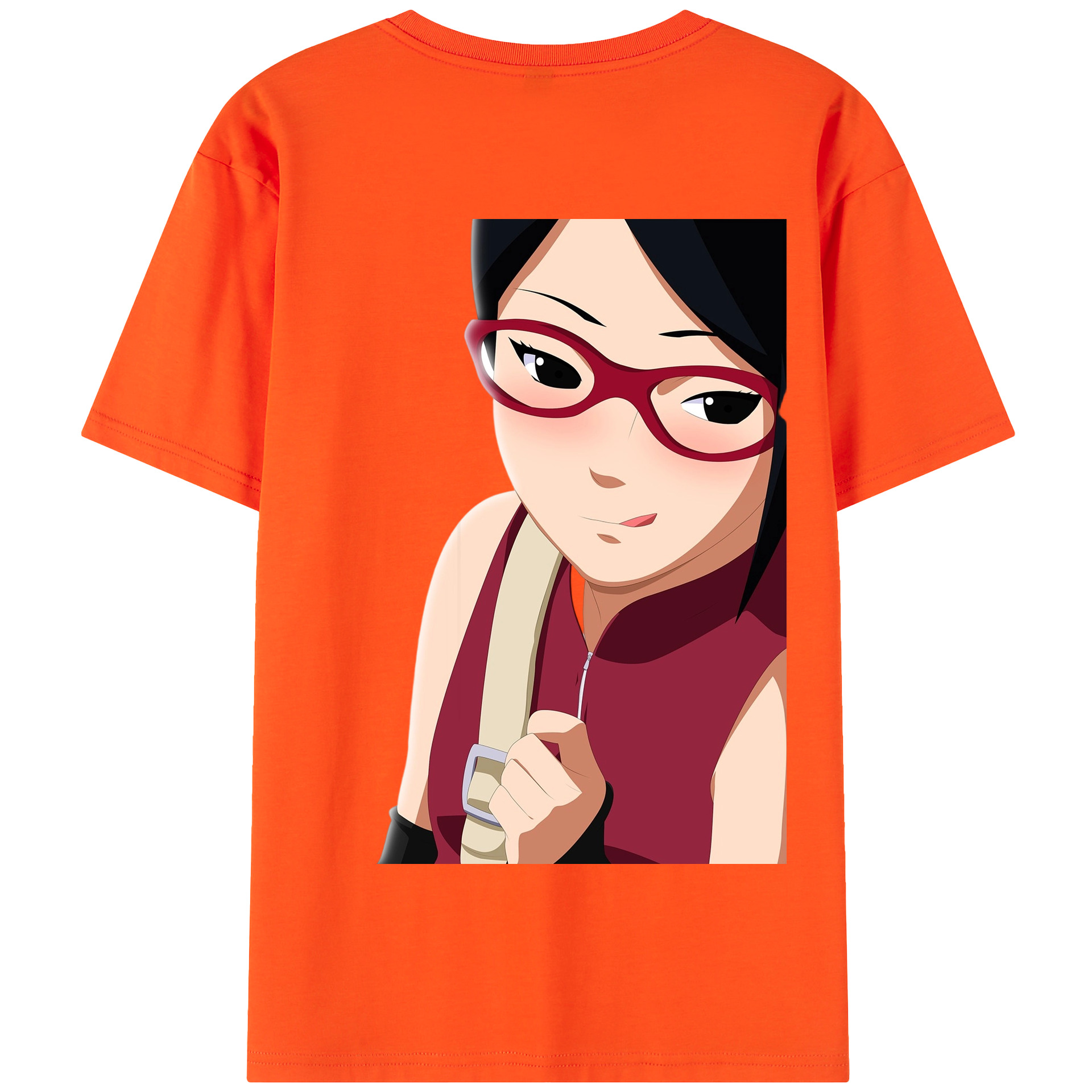 （画像用） NARUTO -ナルト- うちは サラダ Uchiha Sarada 綿100％半袖Tシャツ（背面プリント）