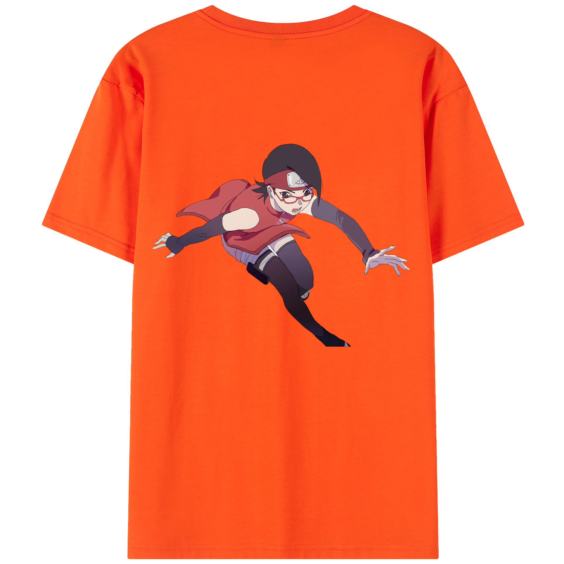 （画像用） NARUTO -ナルト- うちは サラダ Uchiha Sarada 綿100％半袖Tシャツ（背面プリント）
