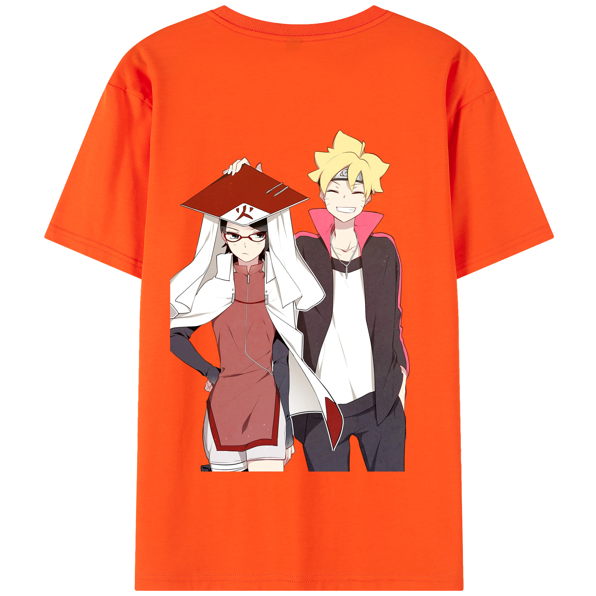 （画像用） NARUTO -ナルト- うちは サラダ Uchiha Sarada 綿100％半袖Tシャツ（背面プリント）