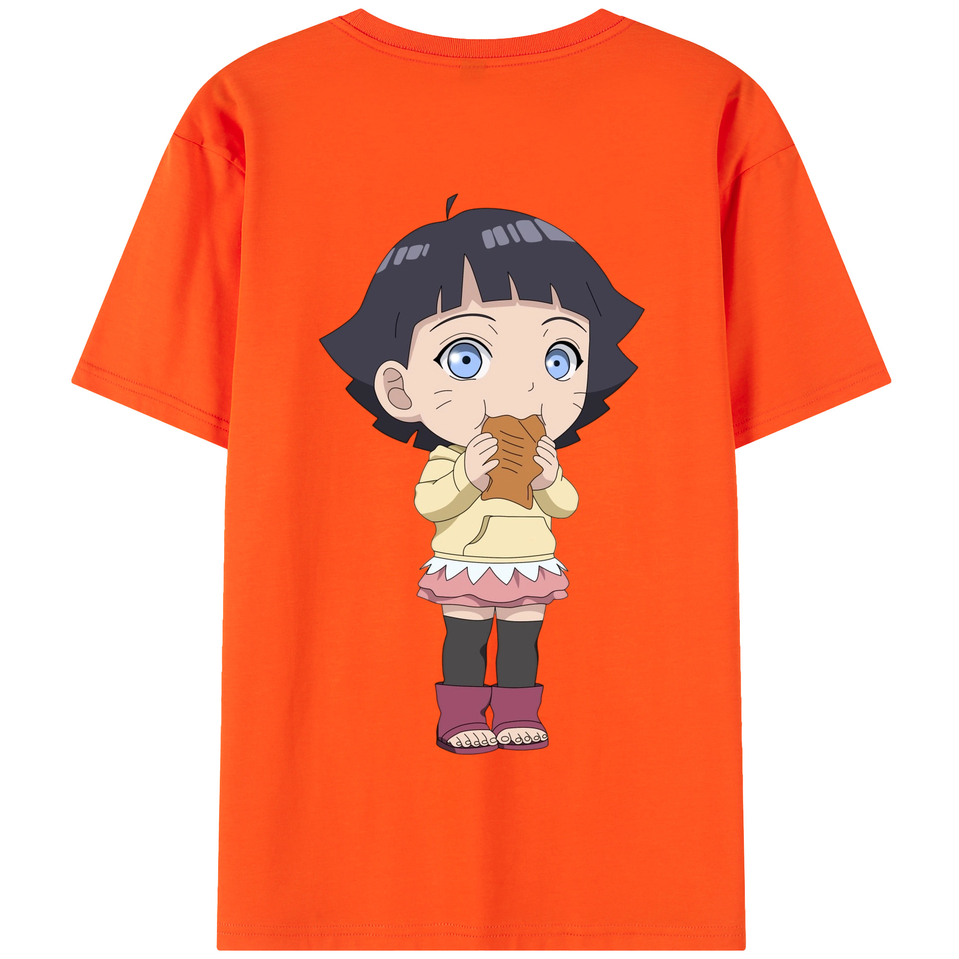（画像用） NARUTO -ナルト- うずまき ヒマワリ Uzumaki Himawari 綿100％半袖Tシャツ（背面プリント）